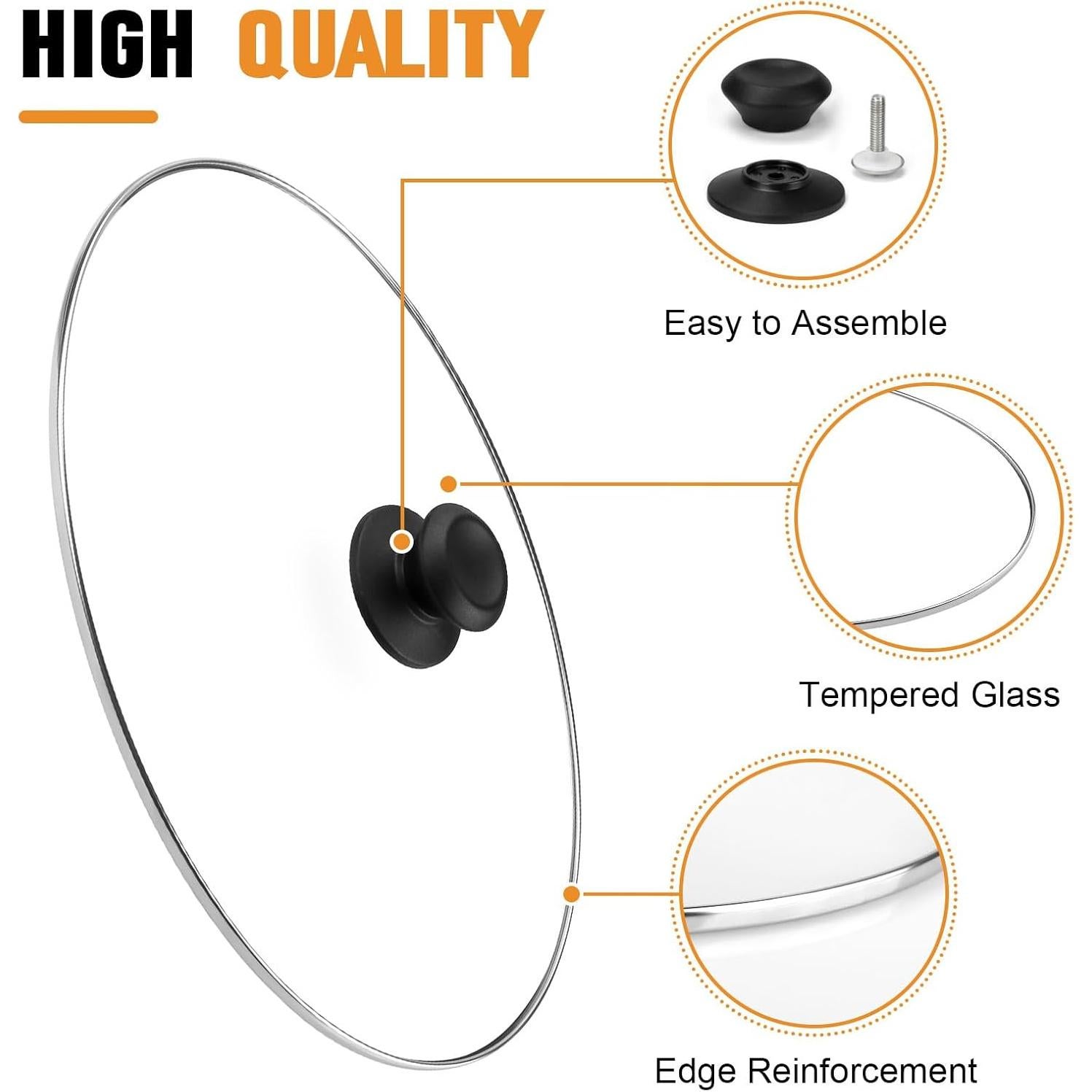 Tapa Ovalada de Vidrio CHAR YONG para Olla de Cocción Lenta 8 QT