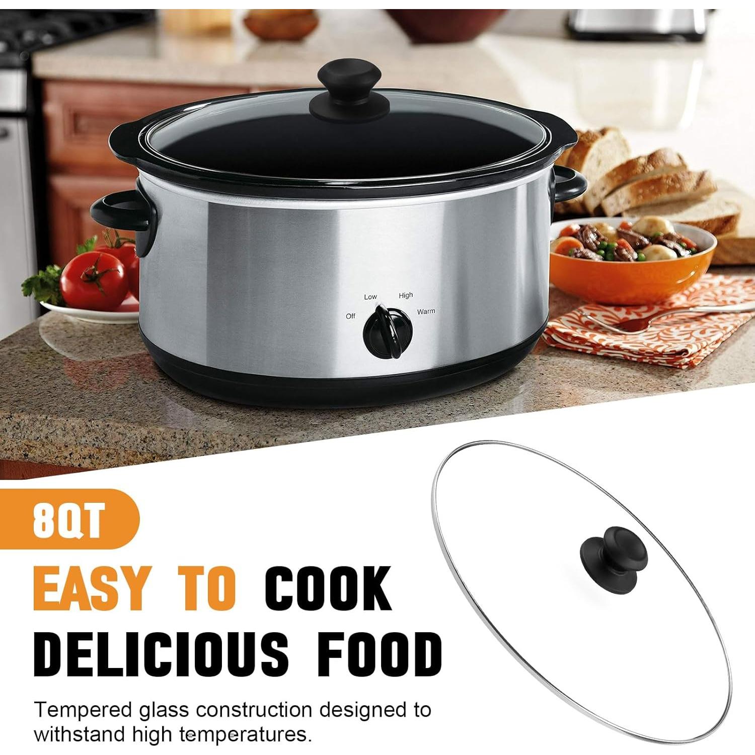 Tapa Ovalada de Vidrio CHAR YONG para Olla de Cocción Lenta 8 QT