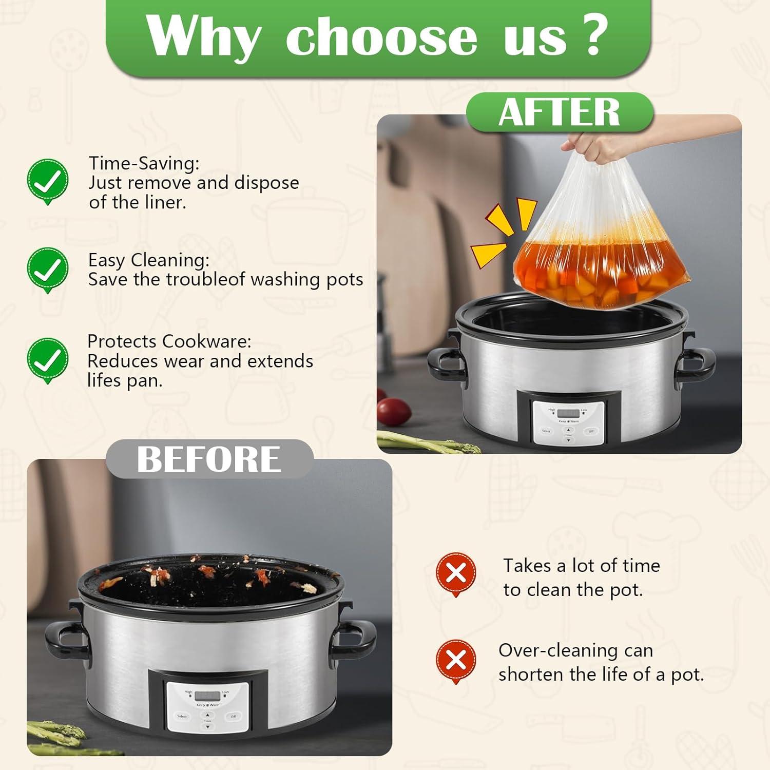 Forros Desechables para Olla de Cocción Lenta Noafocks 40 Pzas