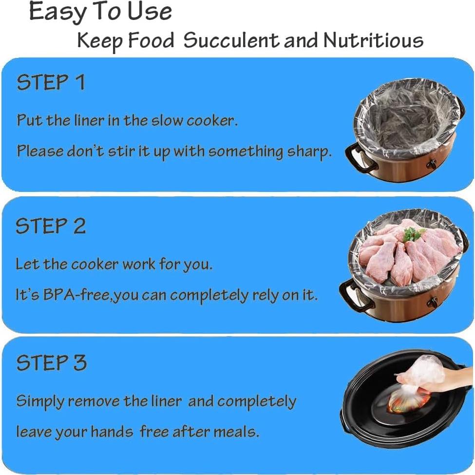 Forros Desechables para Olla Lenta Kiginhans 40 Unidades 33x53cm