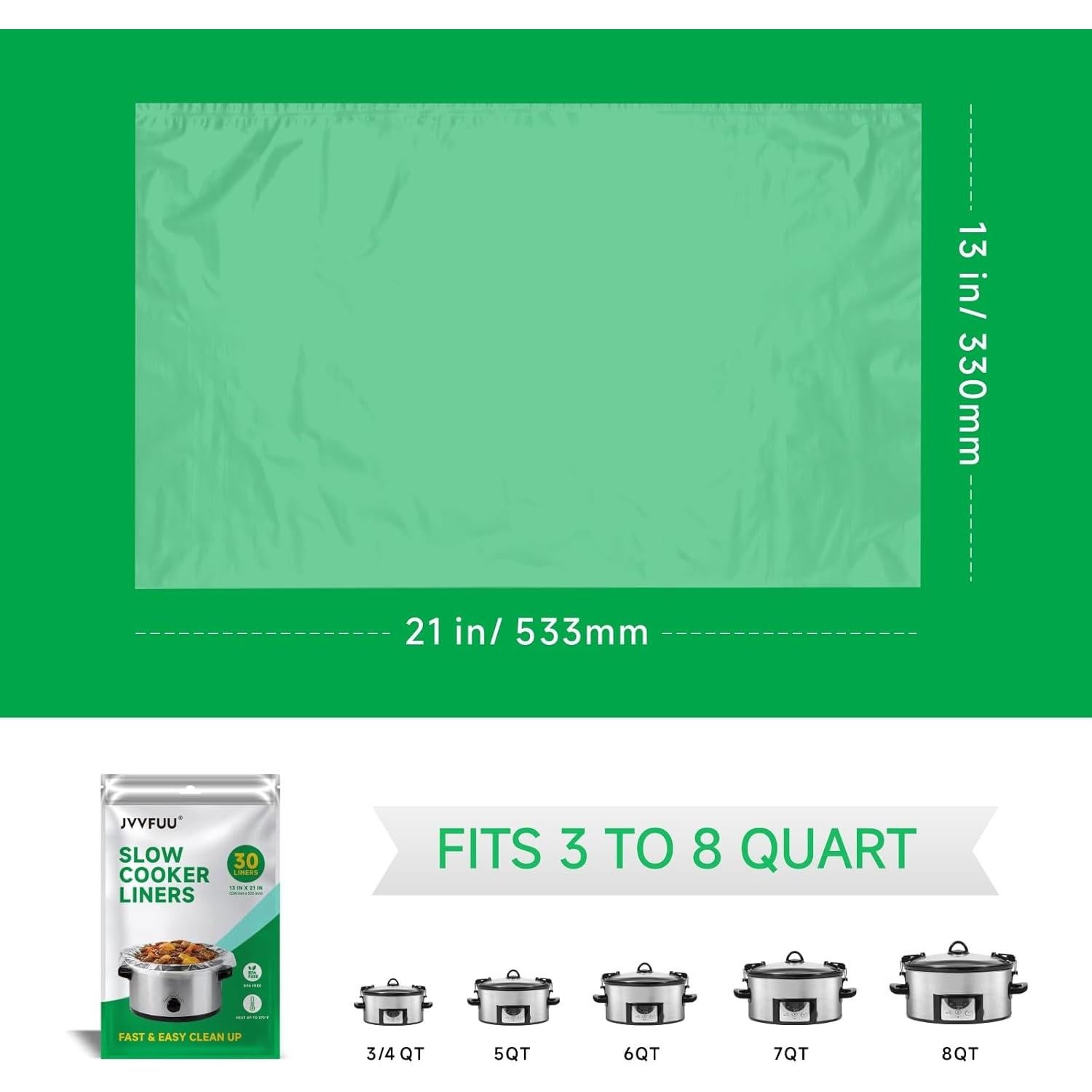 Forros Desechables para Olla de Cocción Lenta JVVFUU 30 Unidades
