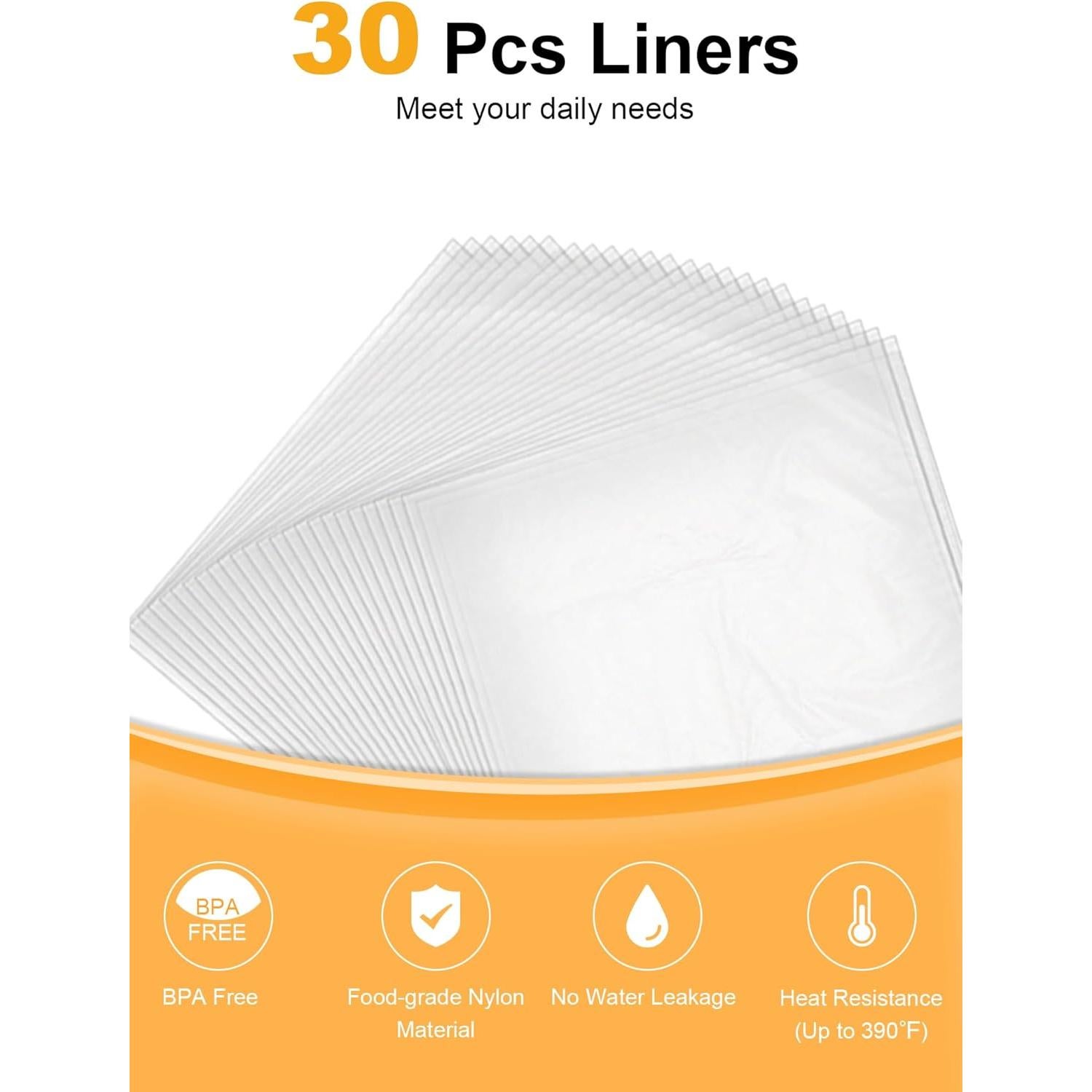 Forros Desechables para Olla de Cocción Lenta SMARTAKE 33x53cm - 30 Piezas