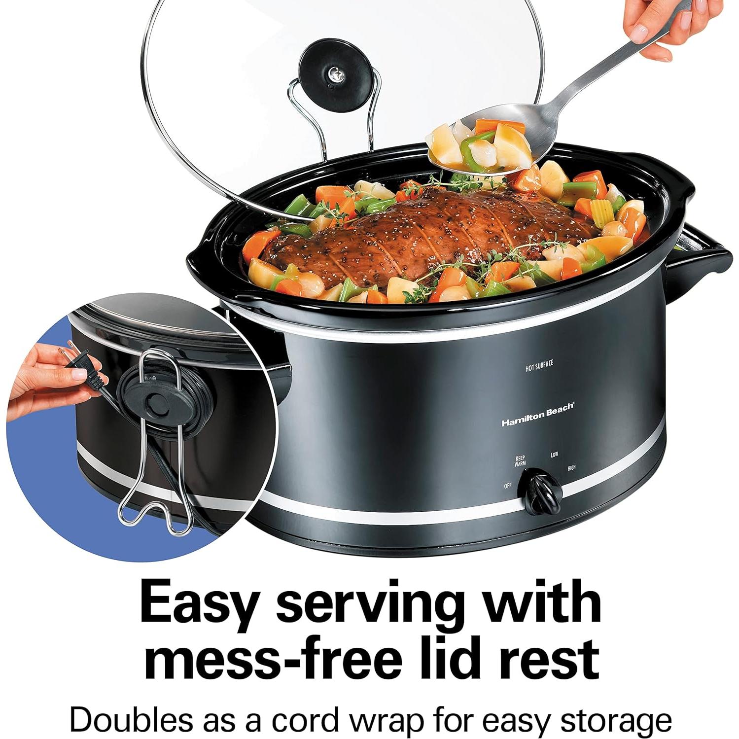 Olla de Cocción Lenta Hamilton Beach 10 Cuartos Negra