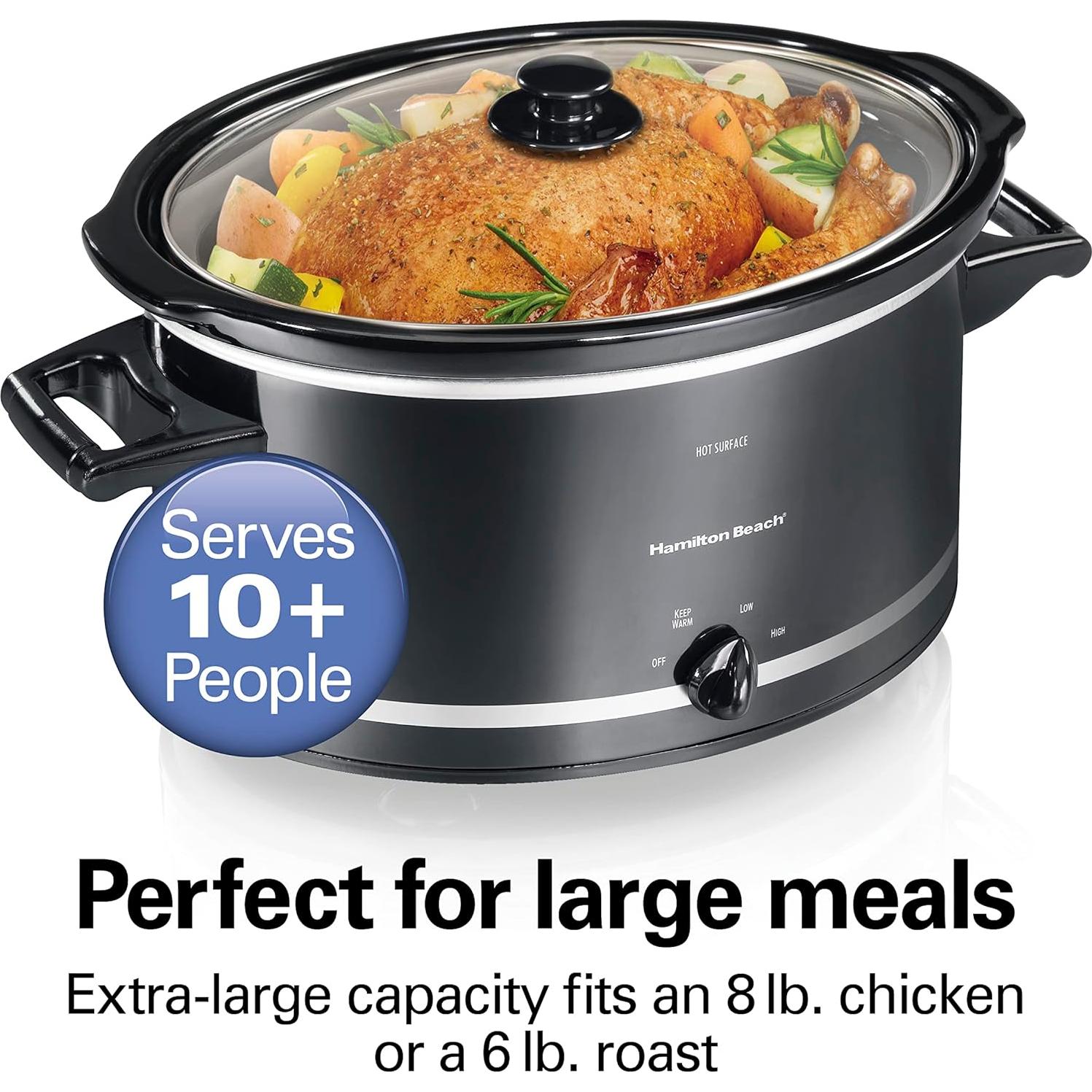 Olla de Cocción Lenta Hamilton Beach 10 Cuartos Negra