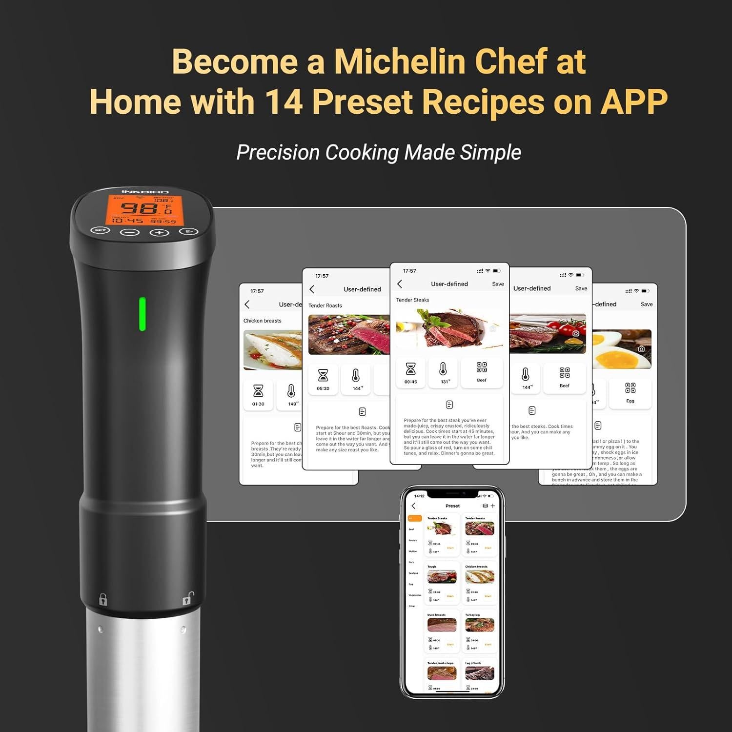 Cocedor Sous Vide Inkbird SOUS VIDE 1000W WiFi Control APP