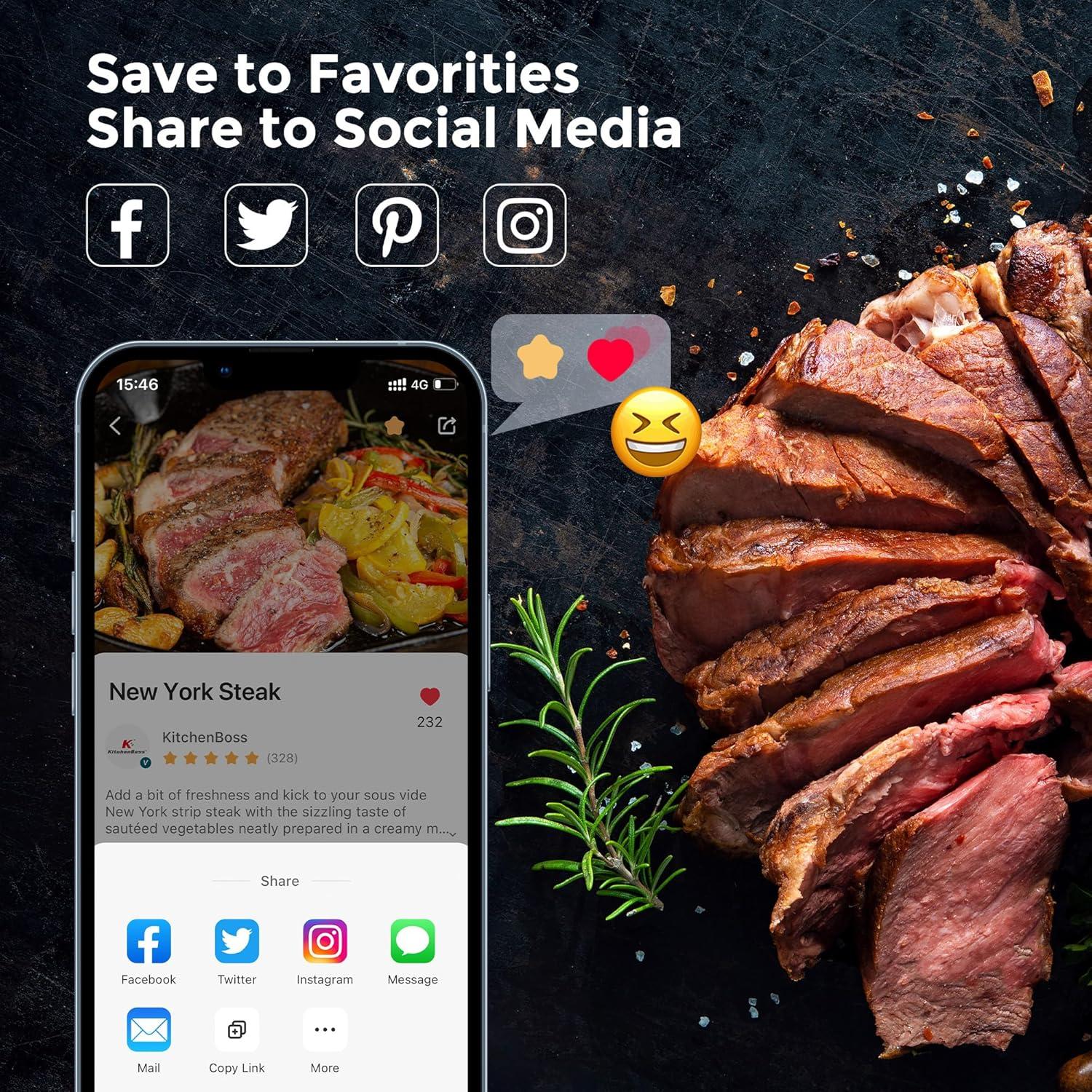 Cocedor Sous Vide KitchenBoss G330 1100W Acero Inoxidable