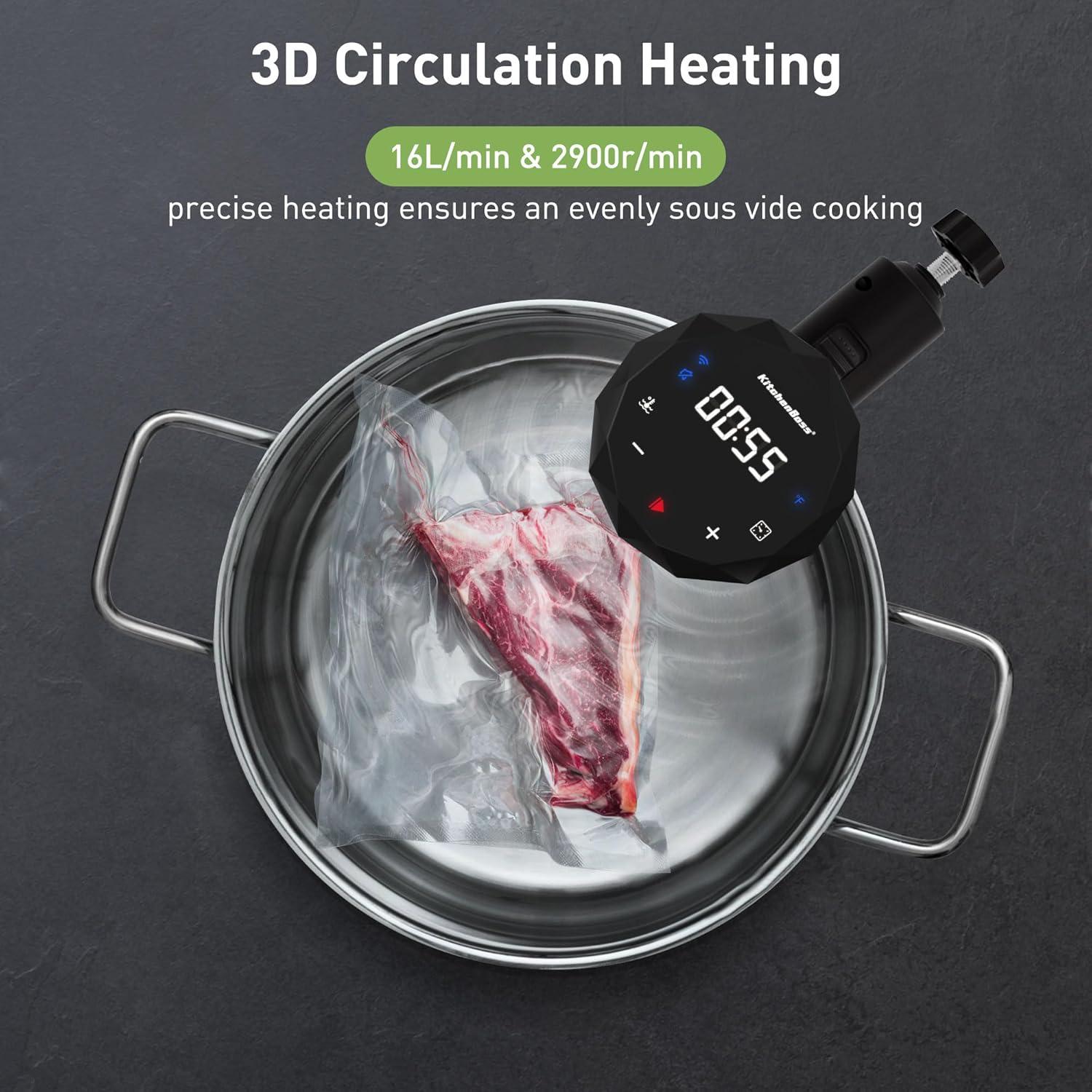 Máquina Sous Vide KitchenBoss G300PT WiFi 1100W Acero Inoxidable