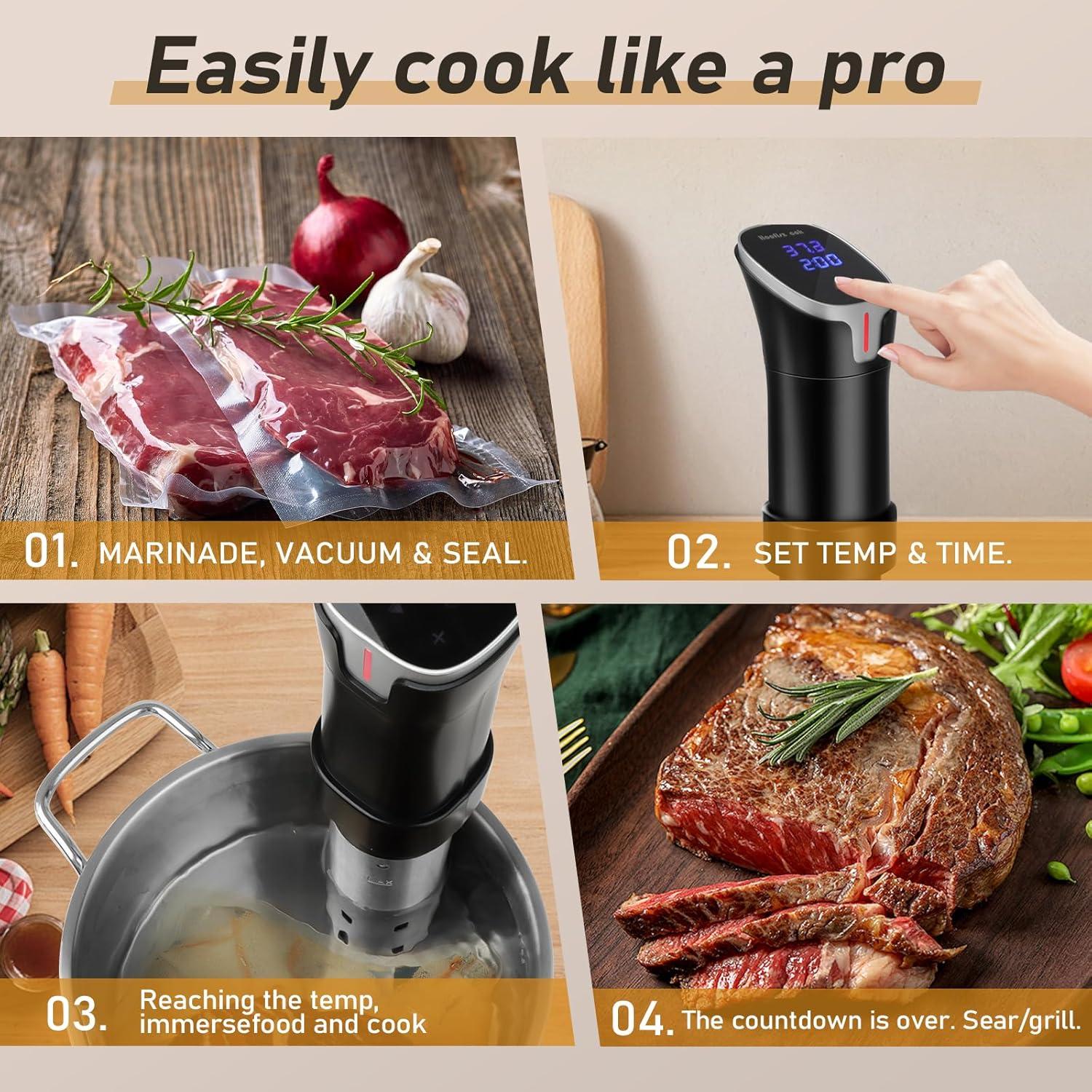 Cocedor Sous Vide Hooflszcok 1100W Pantalla Táctil APP 8L