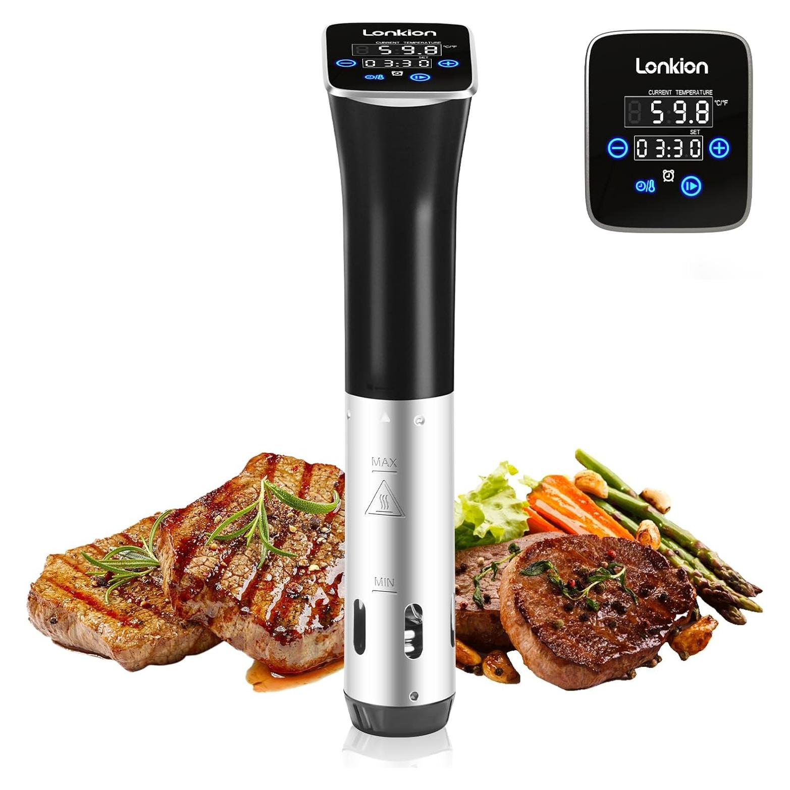 Máquina Sous Vide Lonkion 1100W Control Táctil IPX7 25-90°C