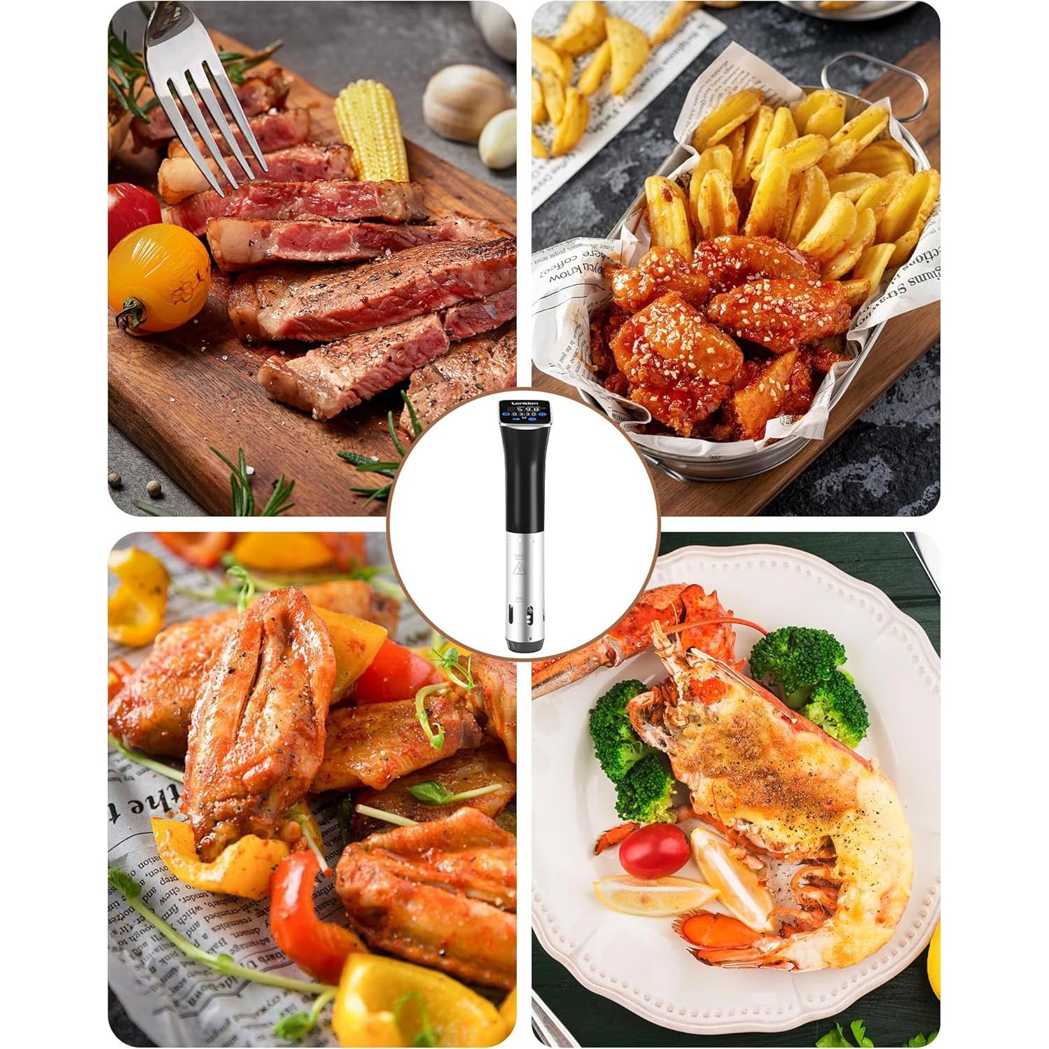 Máquina Sous Vide Lonkion 1100W Control Táctil IPX7 25-90°C