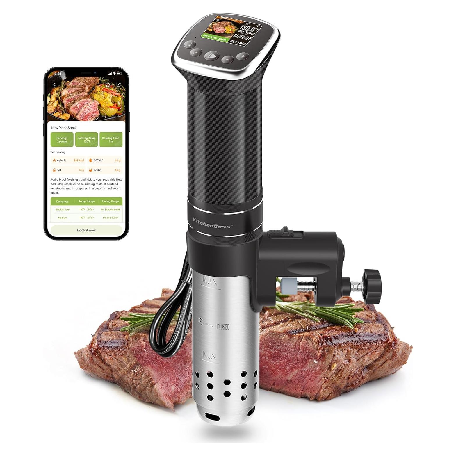 Cocinero Sous Vide KitchenBoss G322PT WiFi 1100W 20L Acero Inoxidable