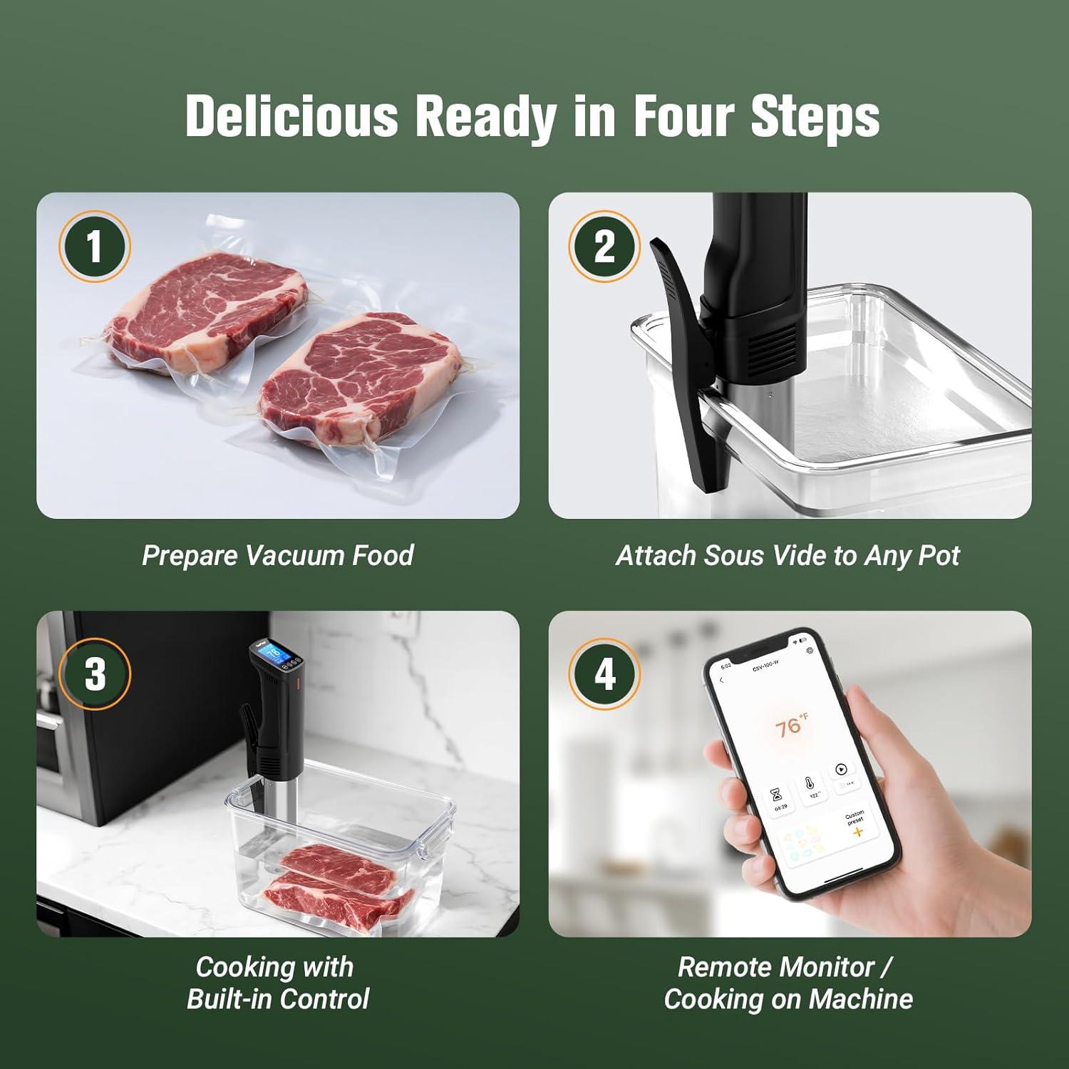 Cocedor Sous Vide CharMeter CSV-100-W 1000W Control App