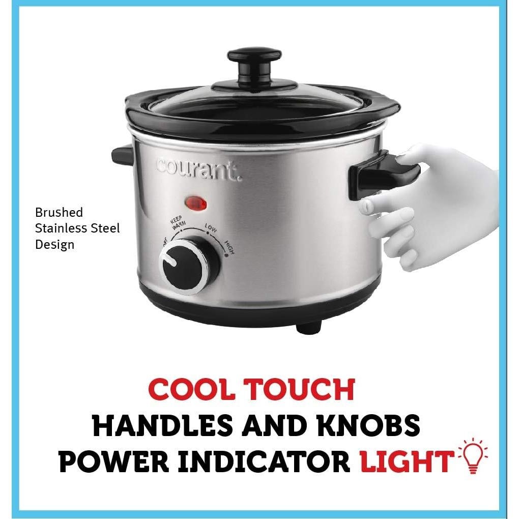 Cocina Lenta Courant 1.5 L Acero Inoxidable 3 Configuraciones