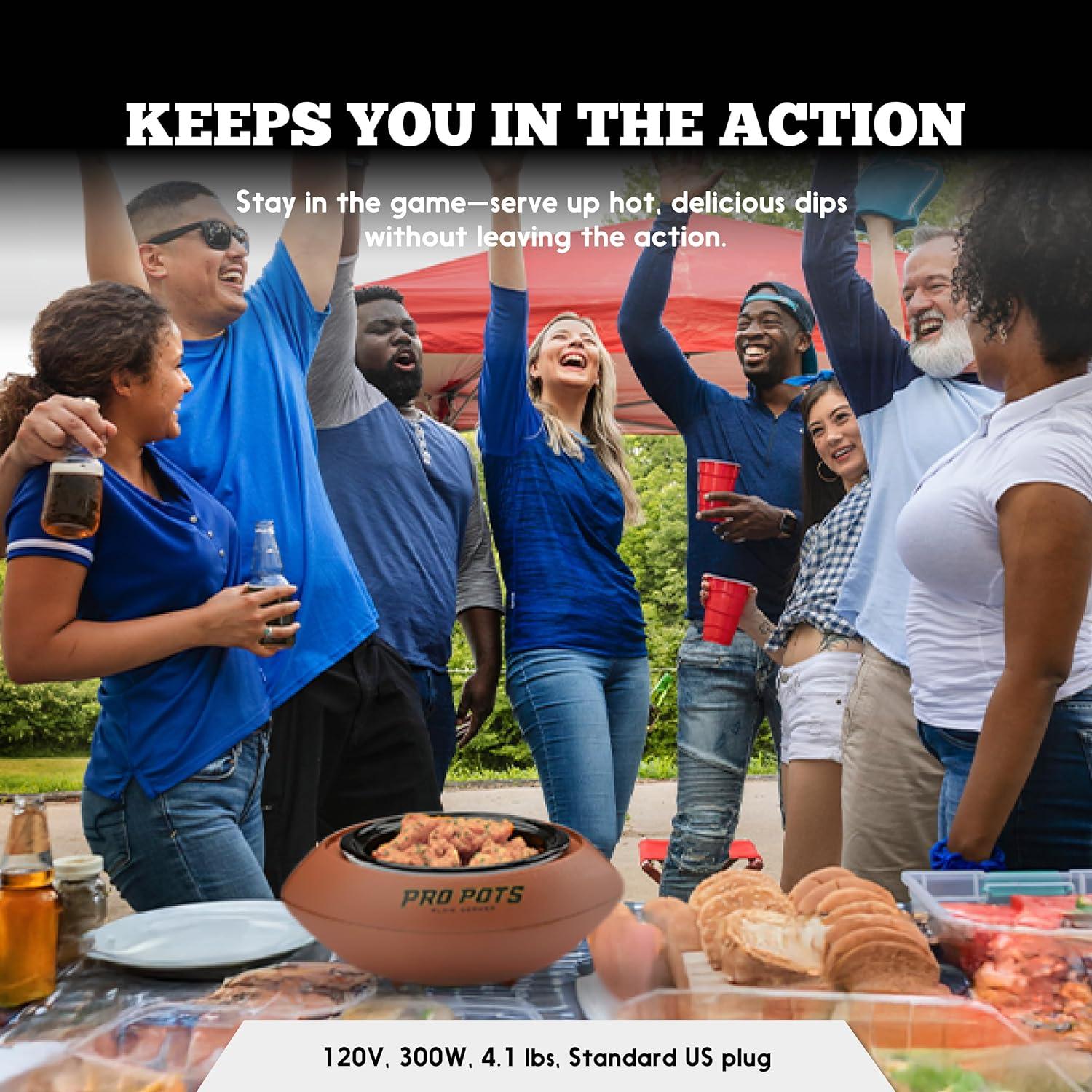 Olla de cocción lenta PRO POTS 1.5L con diseño de fútbol