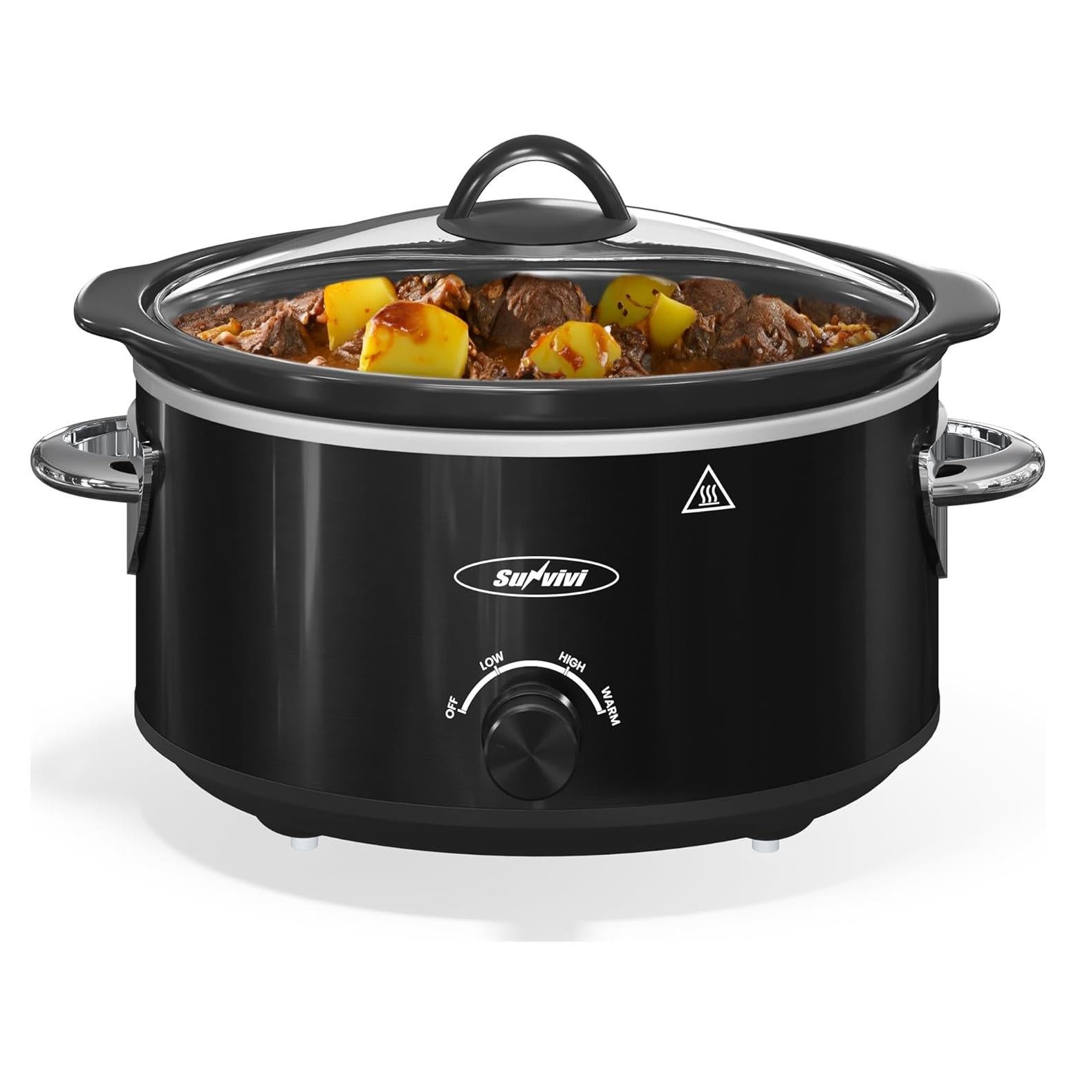 Olla de Cocción Lenta SUNVIVIPRO 4QT Cerámica Negra