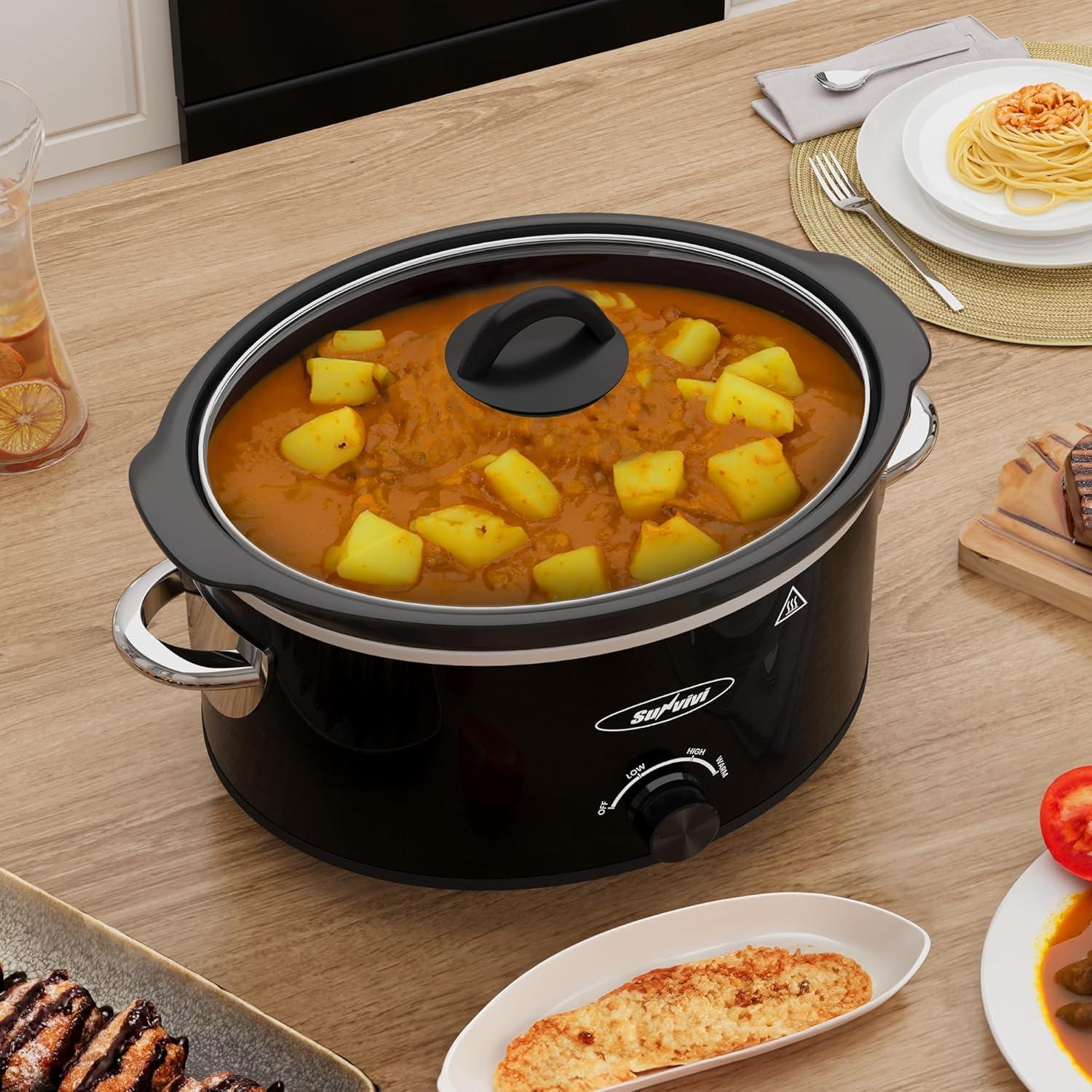 Olla de Cocción Lenta SUNVIVIPRO 4QT Cerámica Negra