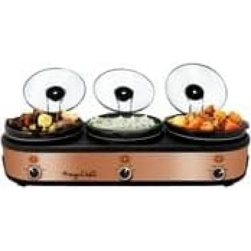 Olla de Cocción Lenta Megachef Triple 2.5L Cobre y Negro