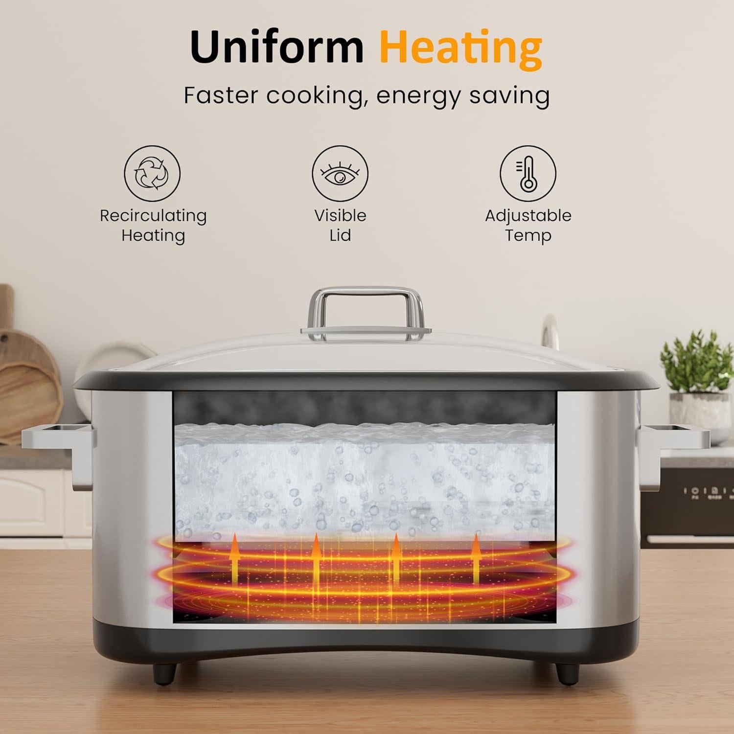 Olla de Cocción Lenta Programable SUNVIVI 8 Cuartos 12 en 1