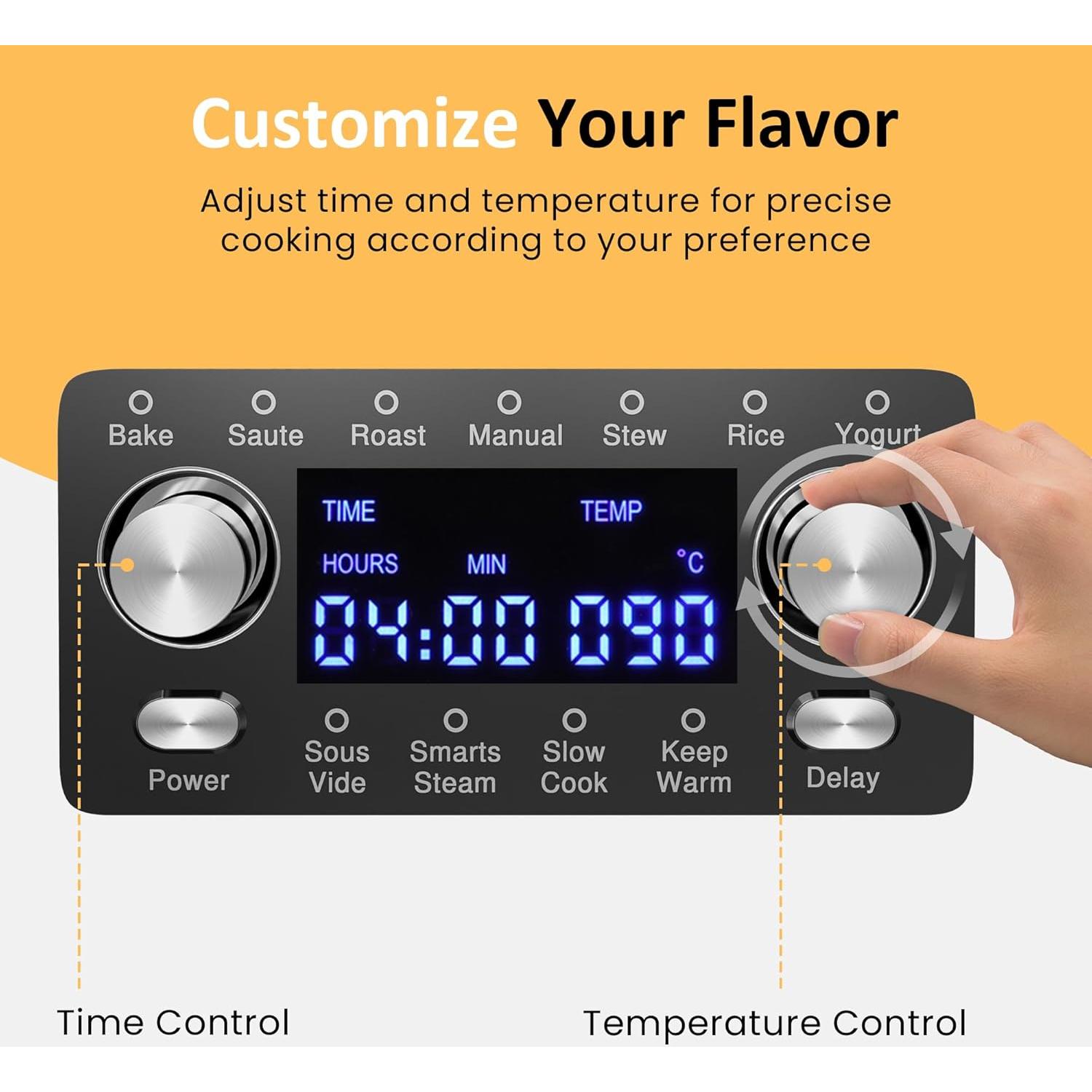 Olla de Cocción Lenta Programable SUNVIVI 8 Cuartos 12 en 1
