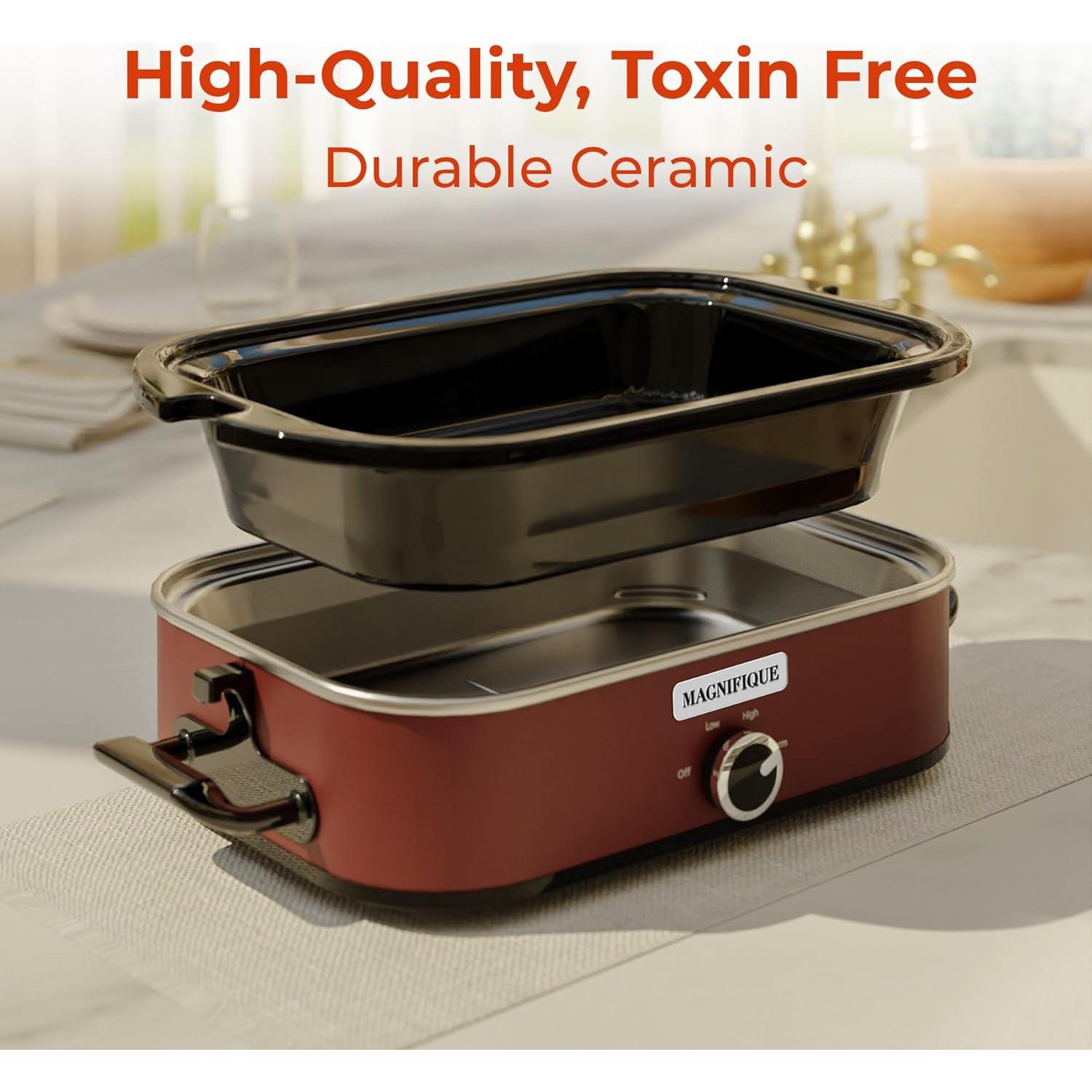 Olla de Cocción Lenta MAGNIFIQUE 4 Cuartos Roja Digital