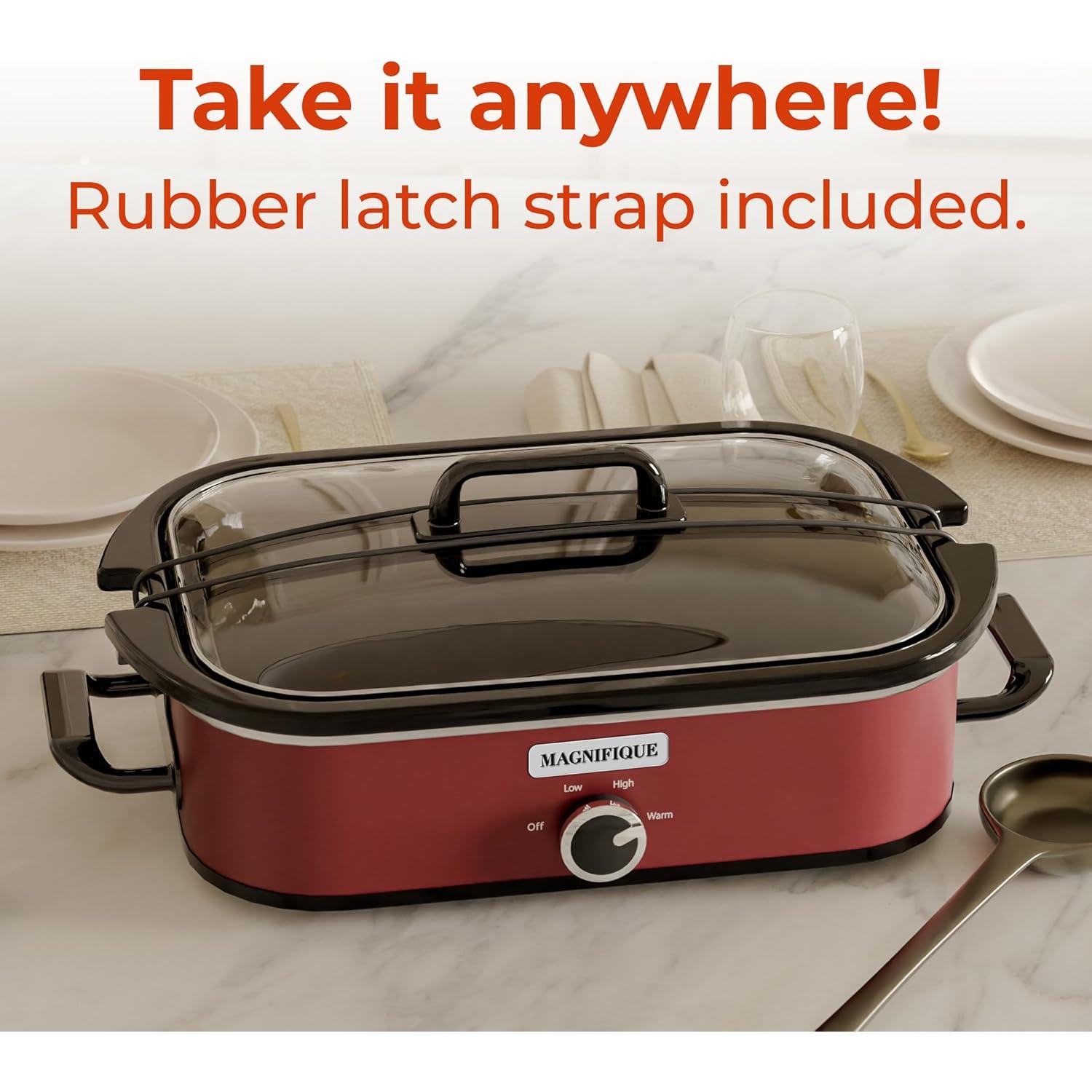 Olla de Cocción Lenta MAGNIFIQUE 4 Cuartos Roja Digital