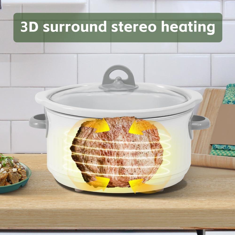 Olla de Cocción Lenta ICOOK USC-351-OG 3.5Qt Ovalada Blanca