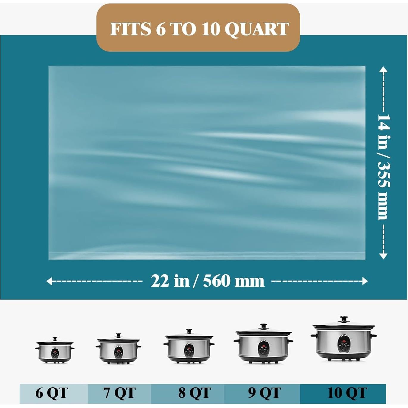 Forros Desechables para Olla de Cocción Lenta WZHSBSAQ 50 Unidades 35.56x55.88cm