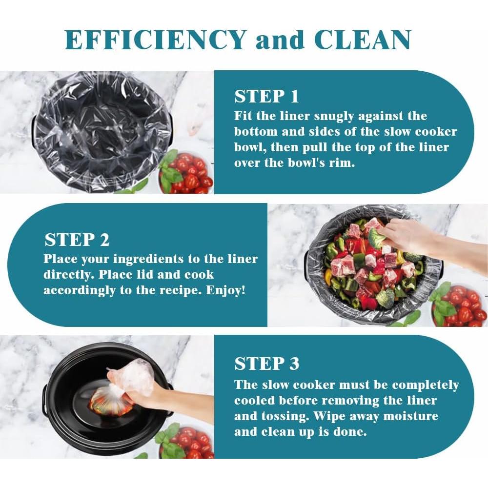 Forros Desechables para Olla de Cocción Lenta WZHSBSAQ 50 Unidades 35.56x55.88cm