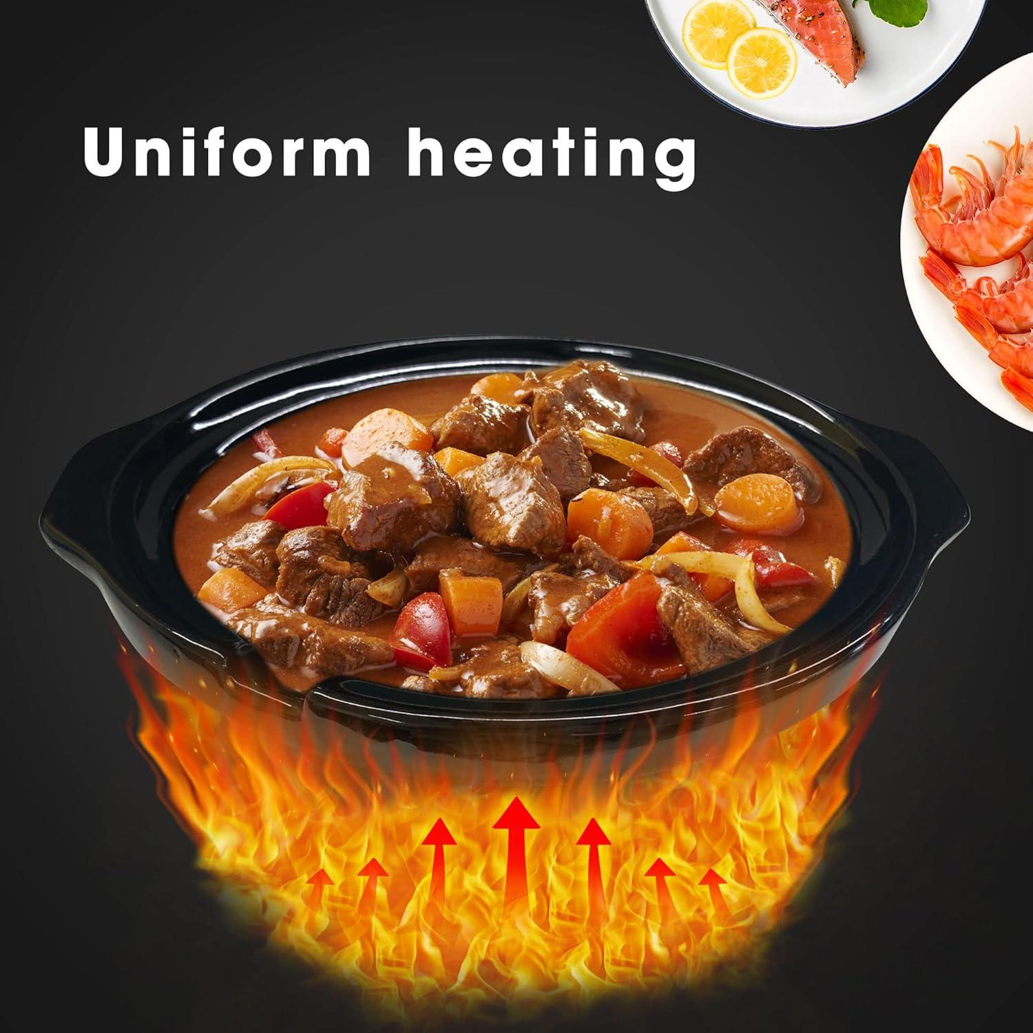 Olla de Cocción Lenta Sunvivi Triple 4.5L Ovalada con Tapa