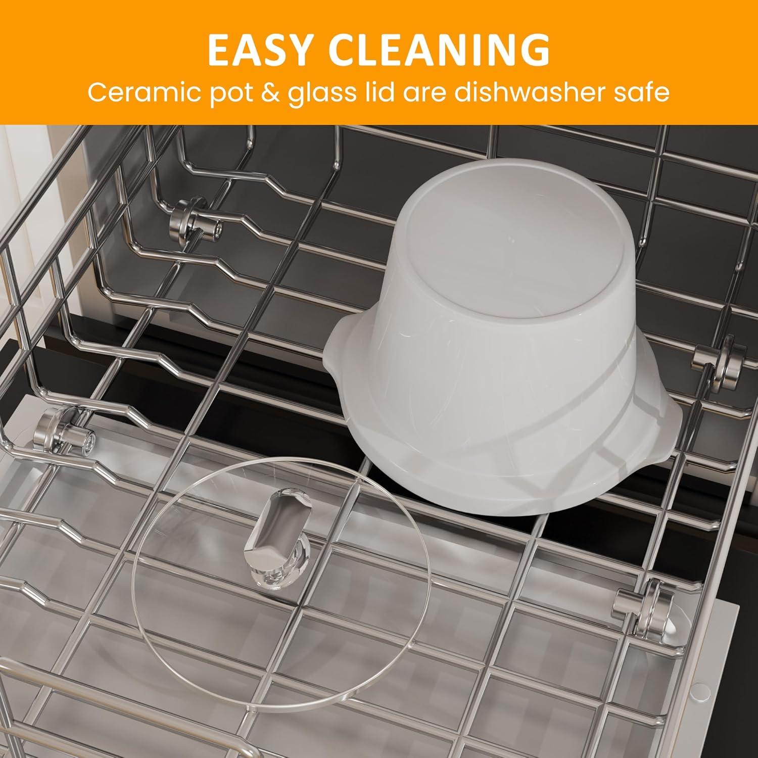 Olla de Cocción Lenta SUNVIVI 2QT Cerámica Desmontable Rosa