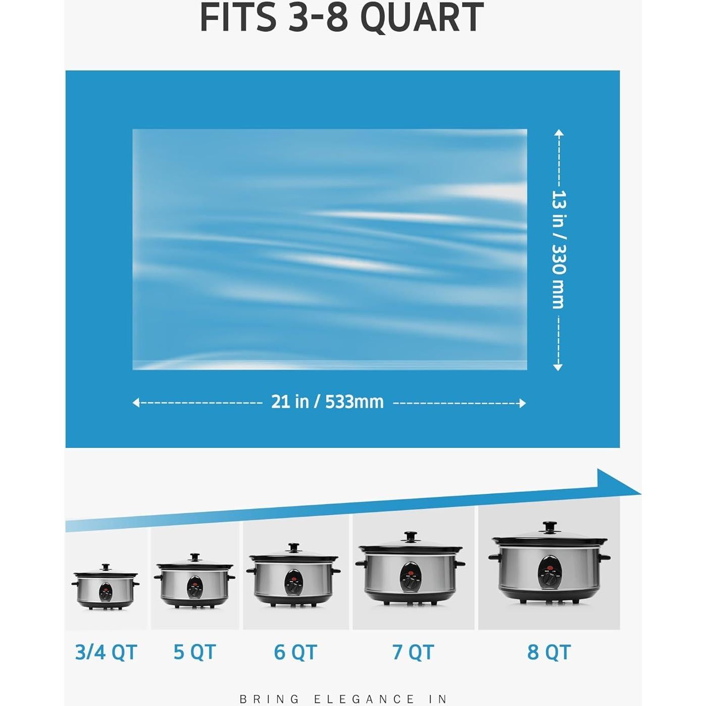 Forros Desechables para Olla de Cocción Lenta Syntus 20 Pzas 33x53cm