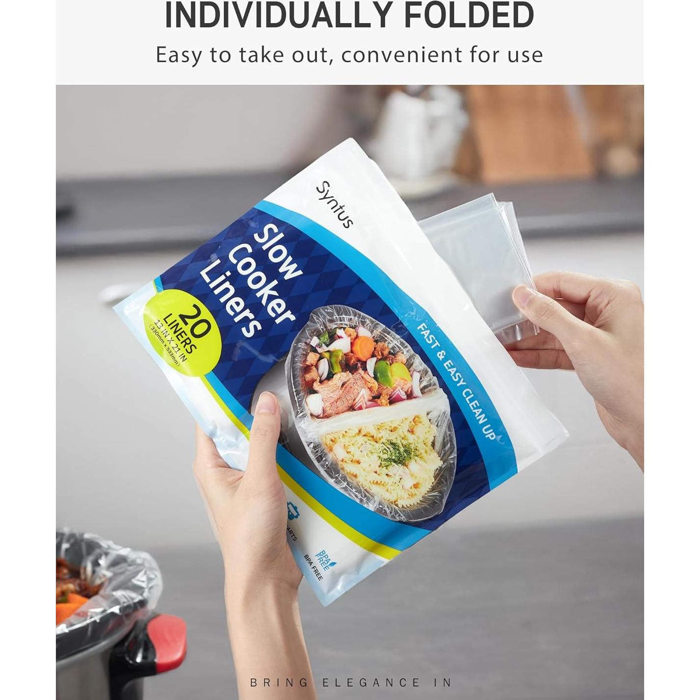 Forros Desechables para Olla de Cocción Lenta Syntus 20 Pzas 33x53cm