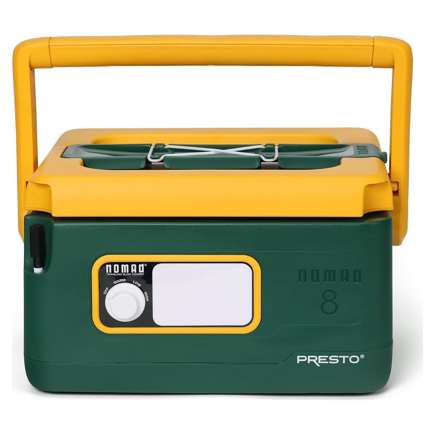 Olla de Cocción Lenta Presto 8 Cuartos Verde/Oro para Viajar