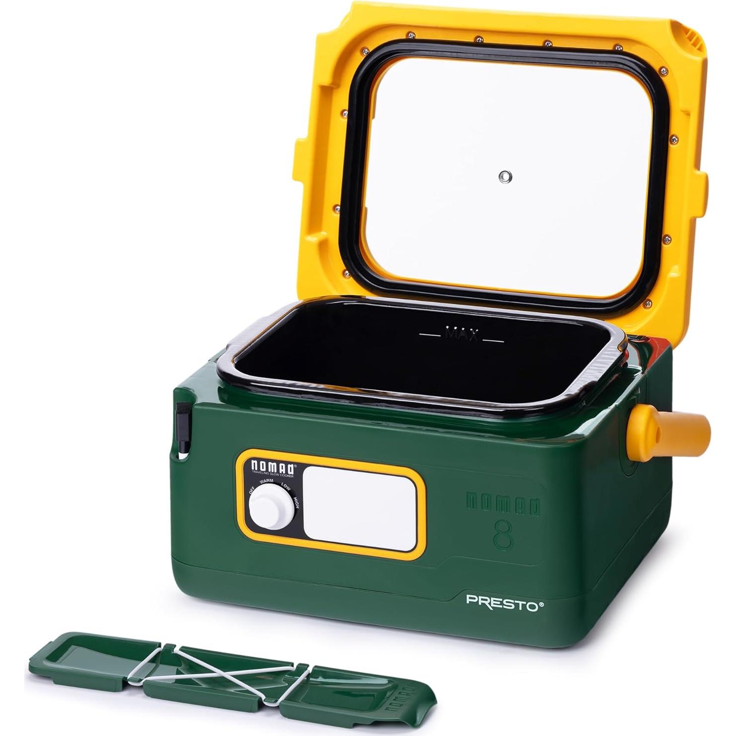 Olla de Cocción Lenta Presto 8 Cuartos Verde/Oro para Viajar