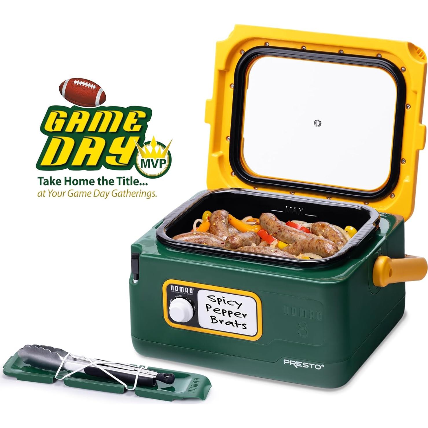 Olla de Cocción Lenta Presto 8 Cuartos Verde/Oro para Viajar