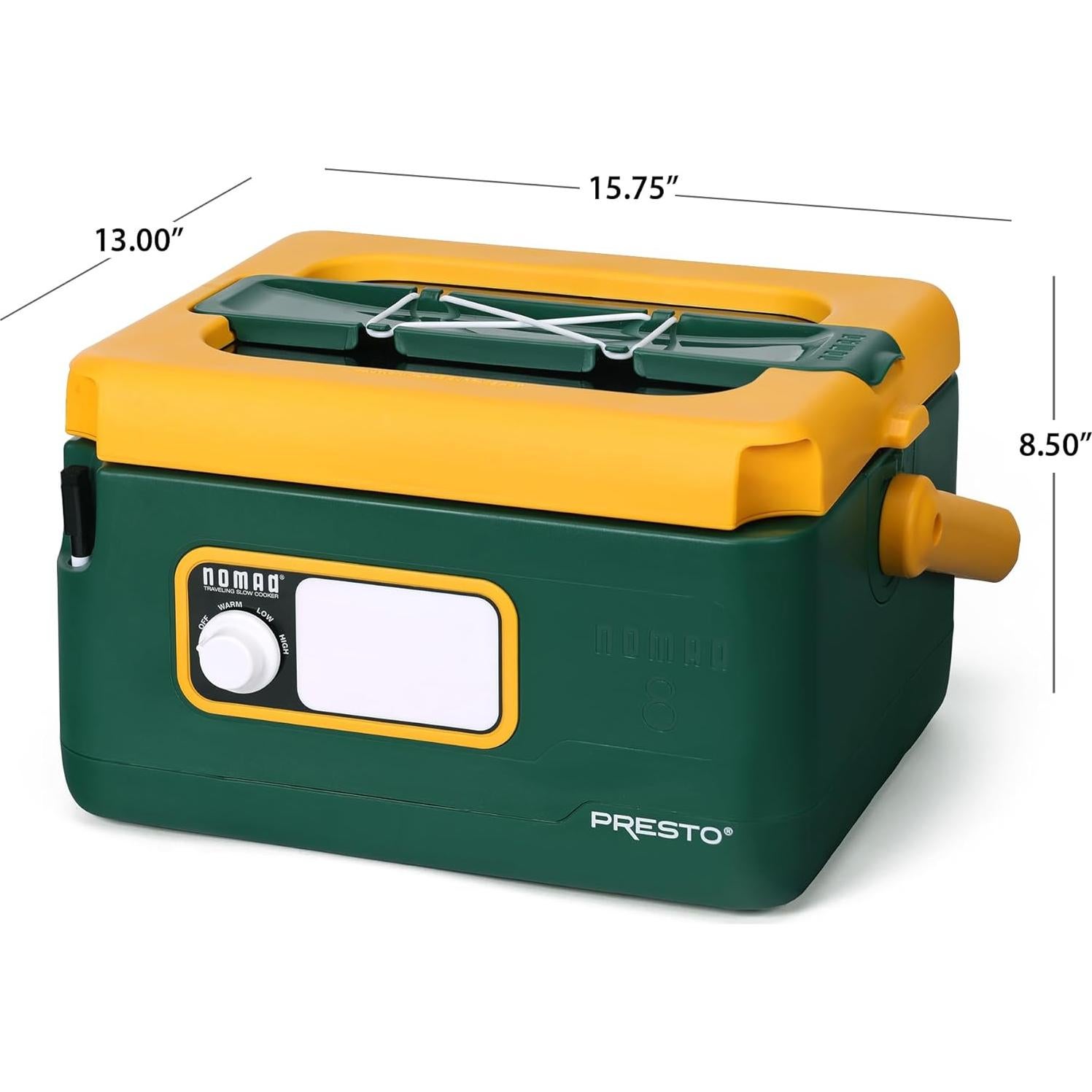 Olla de Cocción Lenta Presto 8 Cuartos Verde/Oro para Viajar