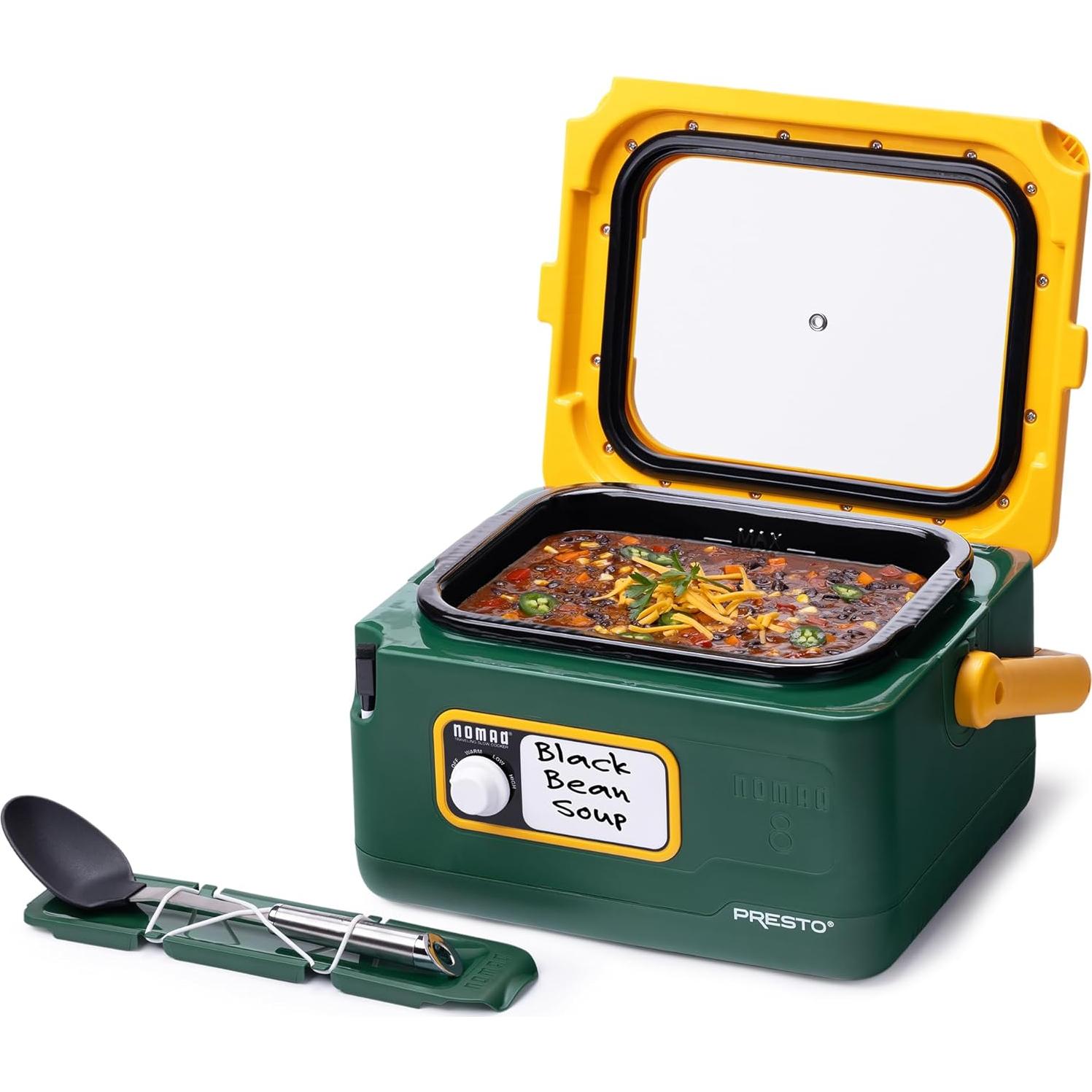 Olla de Cocción Lenta Presto 8 Cuartos Verde/Oro para Viajar