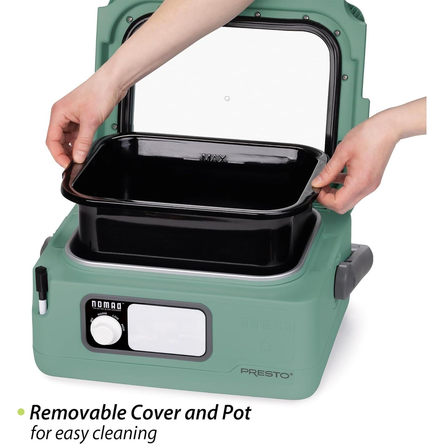 Olla de Cocción Lenta Presto 06016 6 Cuartos Verde para Viajar