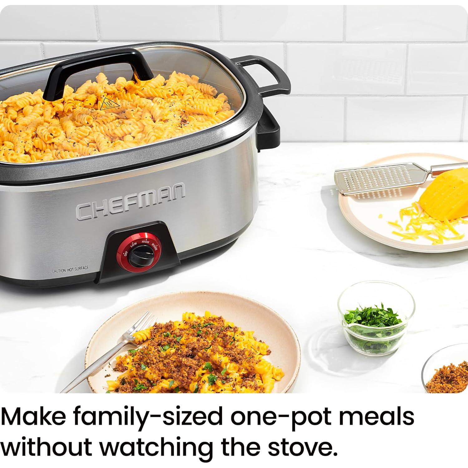 Olla de Cocción Lenta Chefman 6 Cuartos Acero Inoxidable