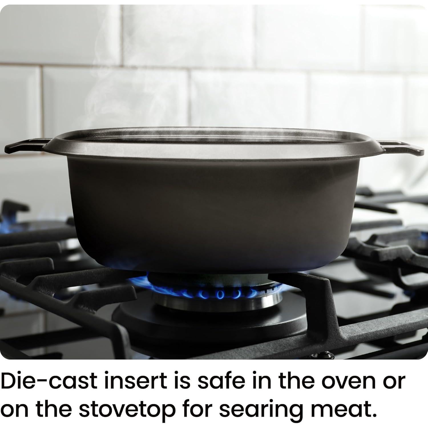 Olla de Cocción Lenta Chefman 6 Cuartos Acero Inoxidable