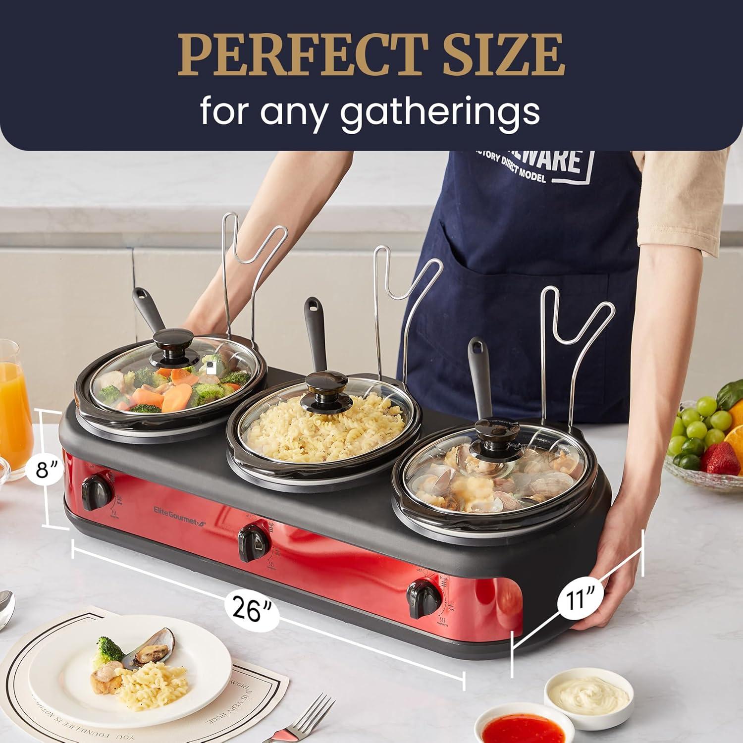 Olla de Cocción Lenta Triple Elite Gourmet EWMST-325R 7.5L