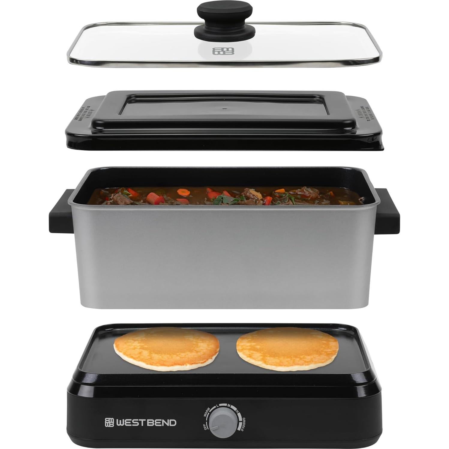 Olla de Cocción Lenta West Bend 5 Cuartos Antiadherente Plata