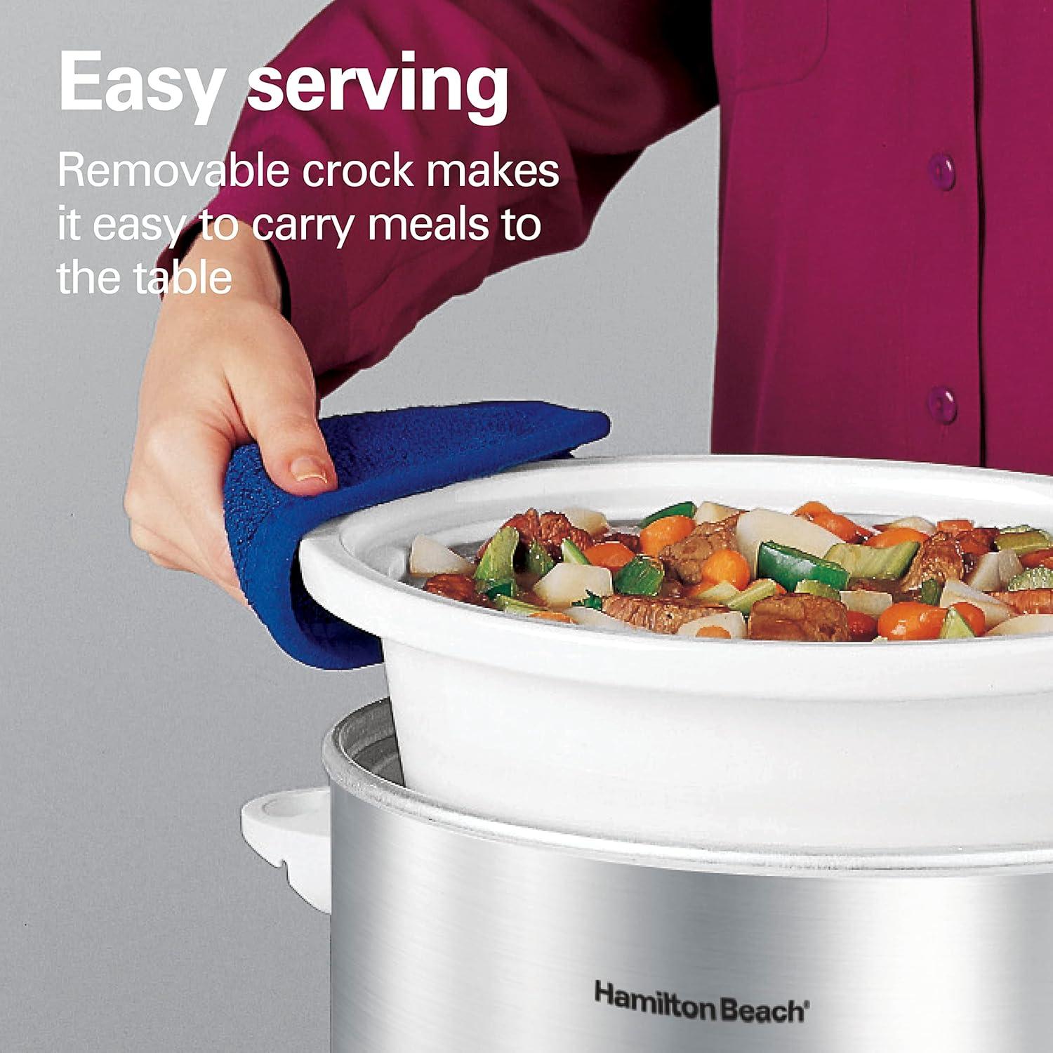 Olla de Cocción Lenta Hamilton Beach 4 Cuartos Cerámica Apta Lavavajillas