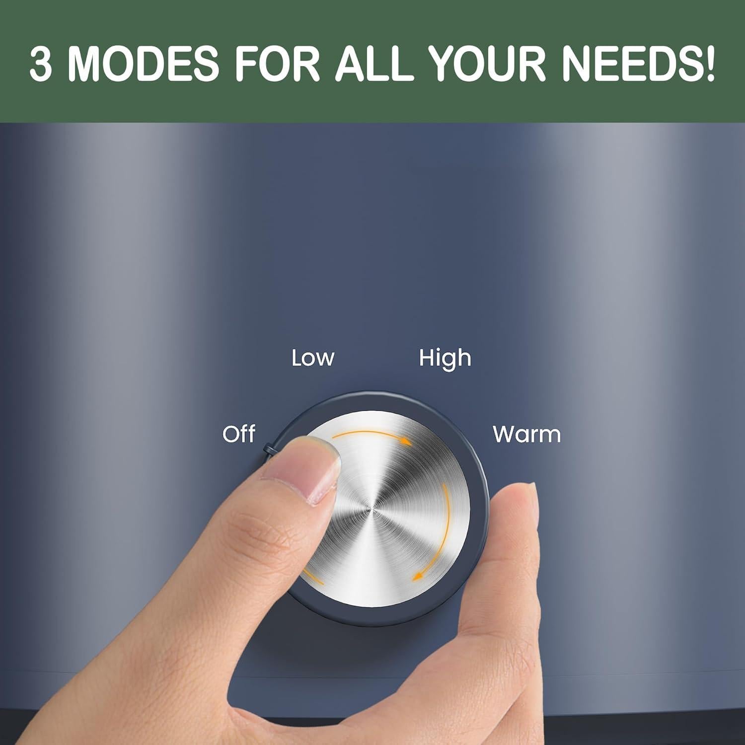 Olla de Cocción Lenta HEYNEMO 2QT Azul 3 Temperaturas