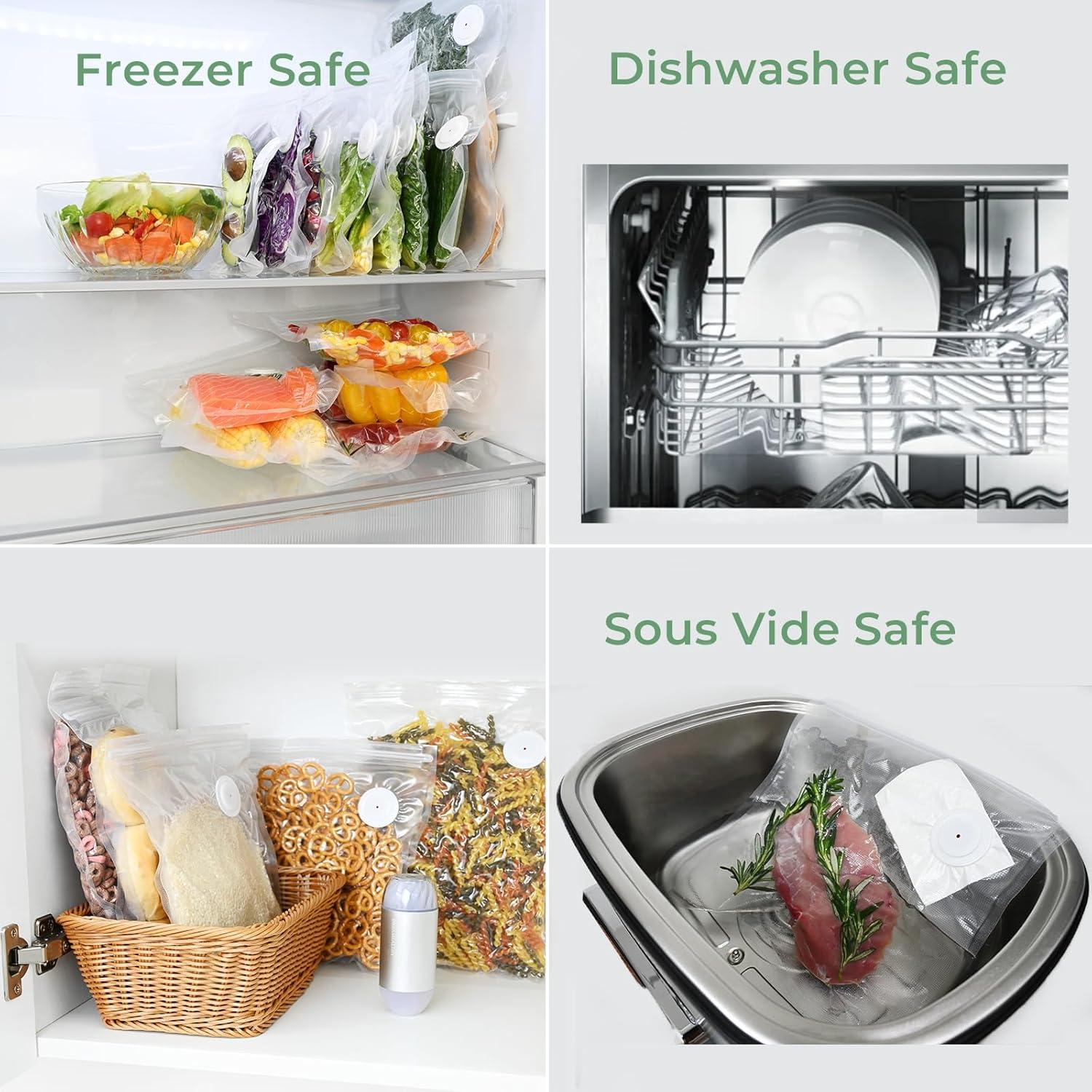 Sellador de Vacío de Mano VP04 - Compacto con 20 Bolsas Reutilizables