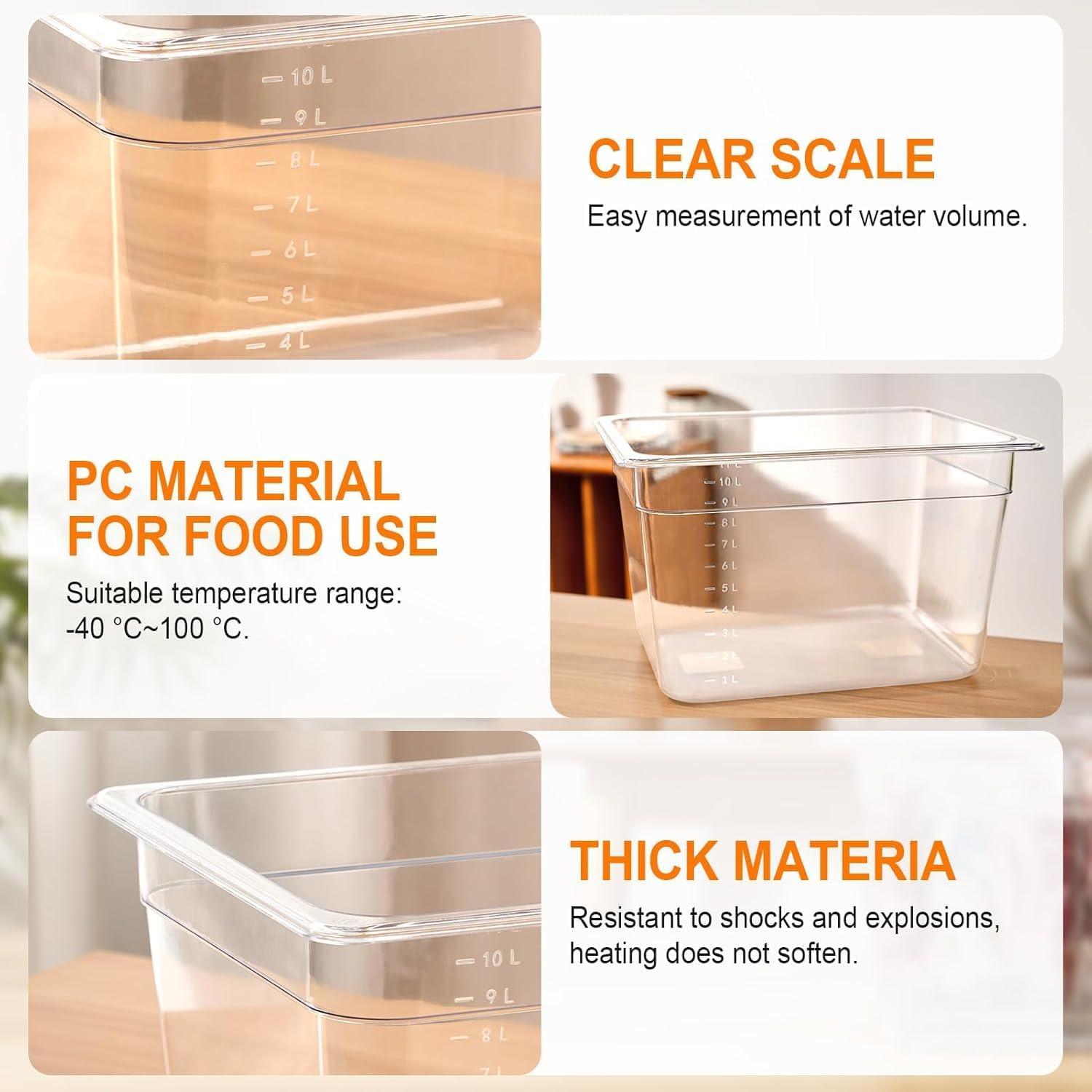 Contenedor Sous Vide Homenote 12 Qt con Tapa y Soporte