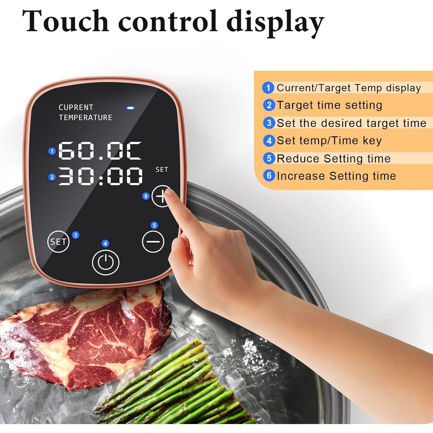 Cocedor Sous Vide Sixfivsevn 1100W Control Táctil IPX7