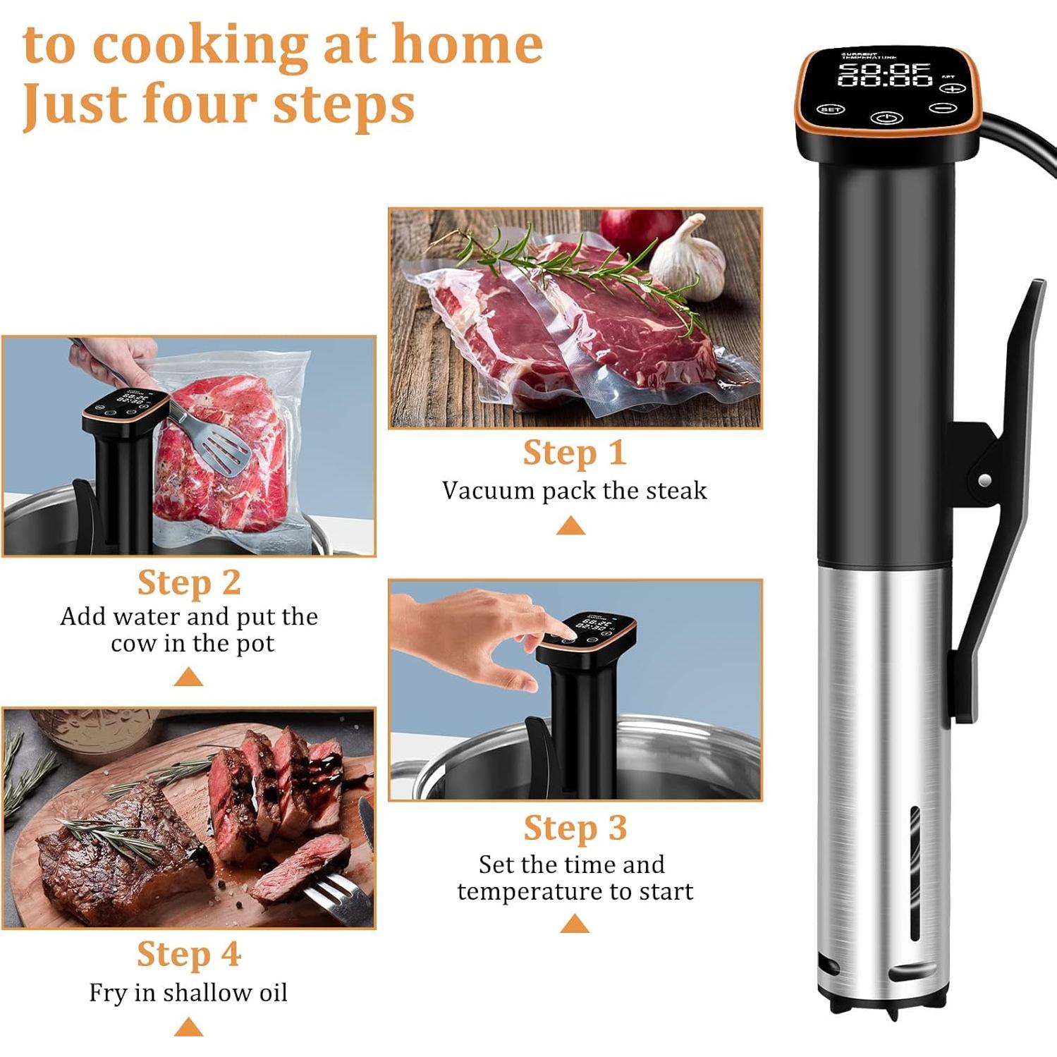 Cocedor Sous Vide Sixfivsevn 1100W Control Táctil IPX7