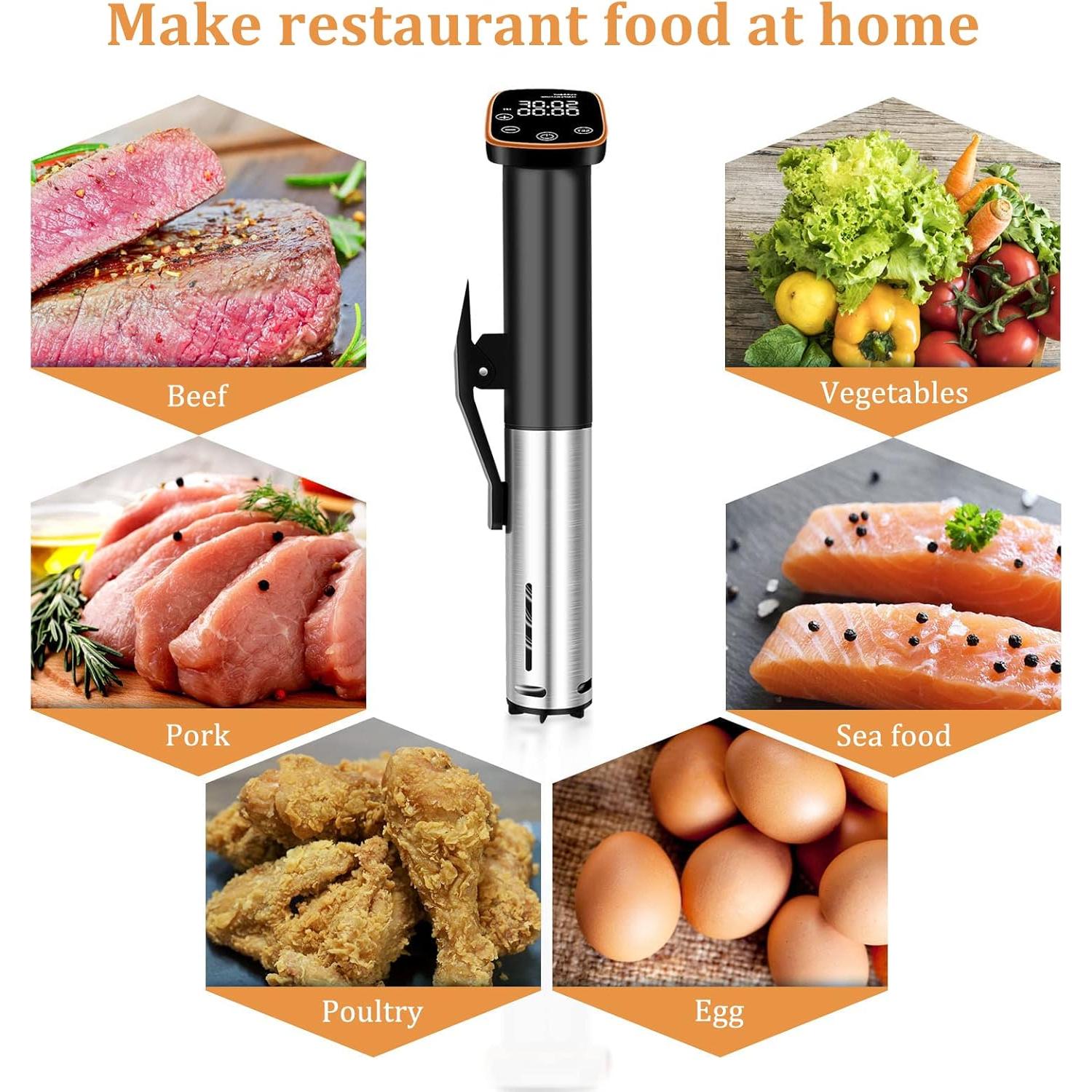 Cocedor Sous Vide Sixfivsevn 1100W Control Táctil IPX7
