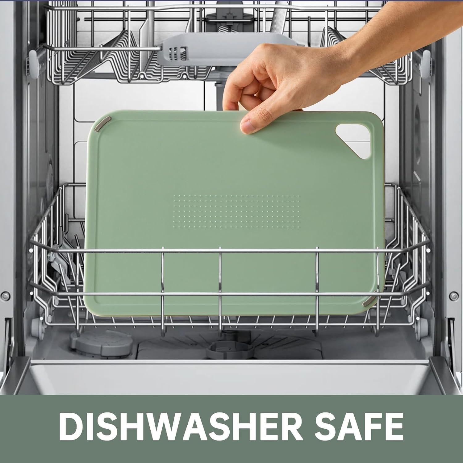 Juego de 3 Tablas de Cortar Antideslizantes THETCHRY Verde